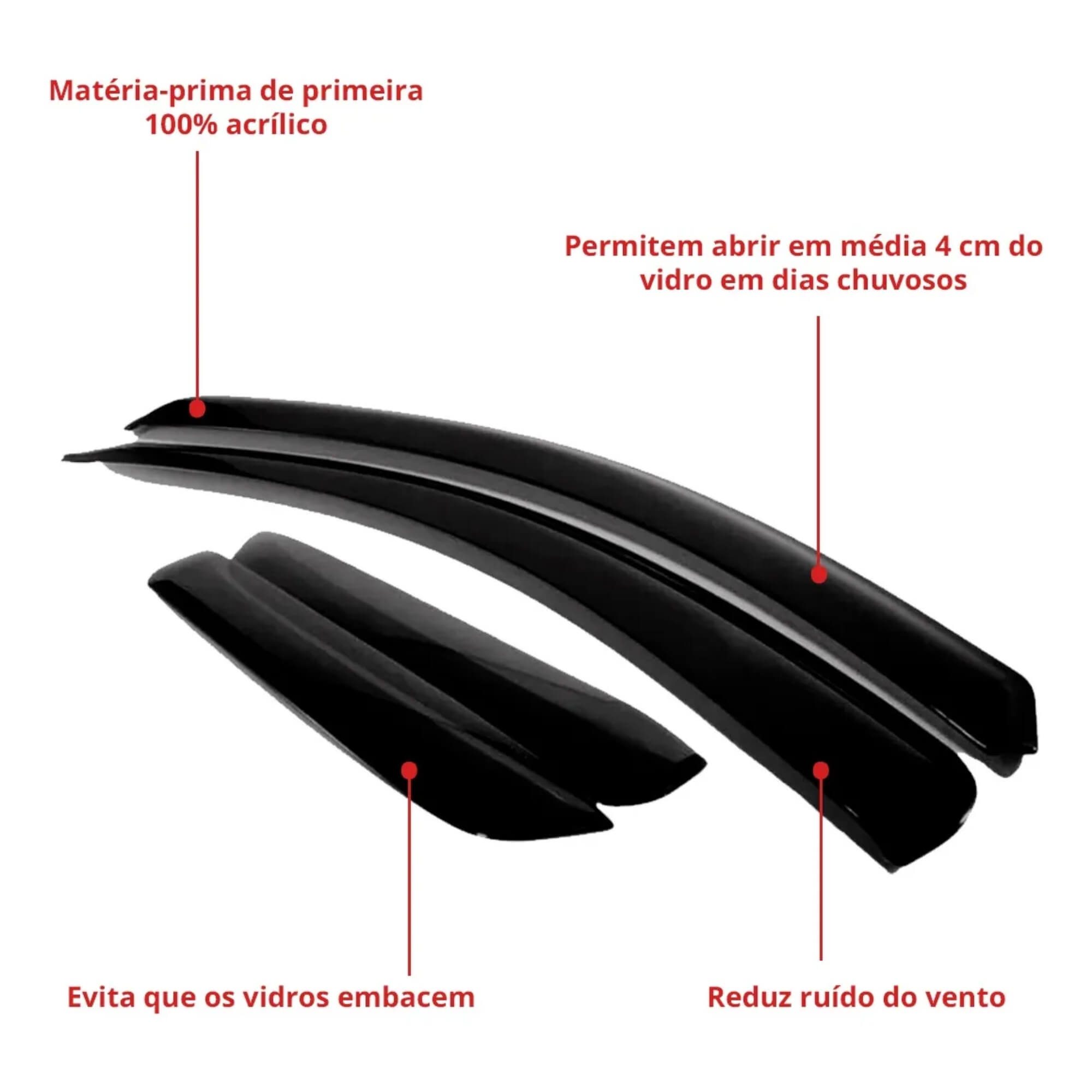 Calha de Chuva Defletor Ora 2024 2025 e 2026 4 Portas Ecoflex - 43001A