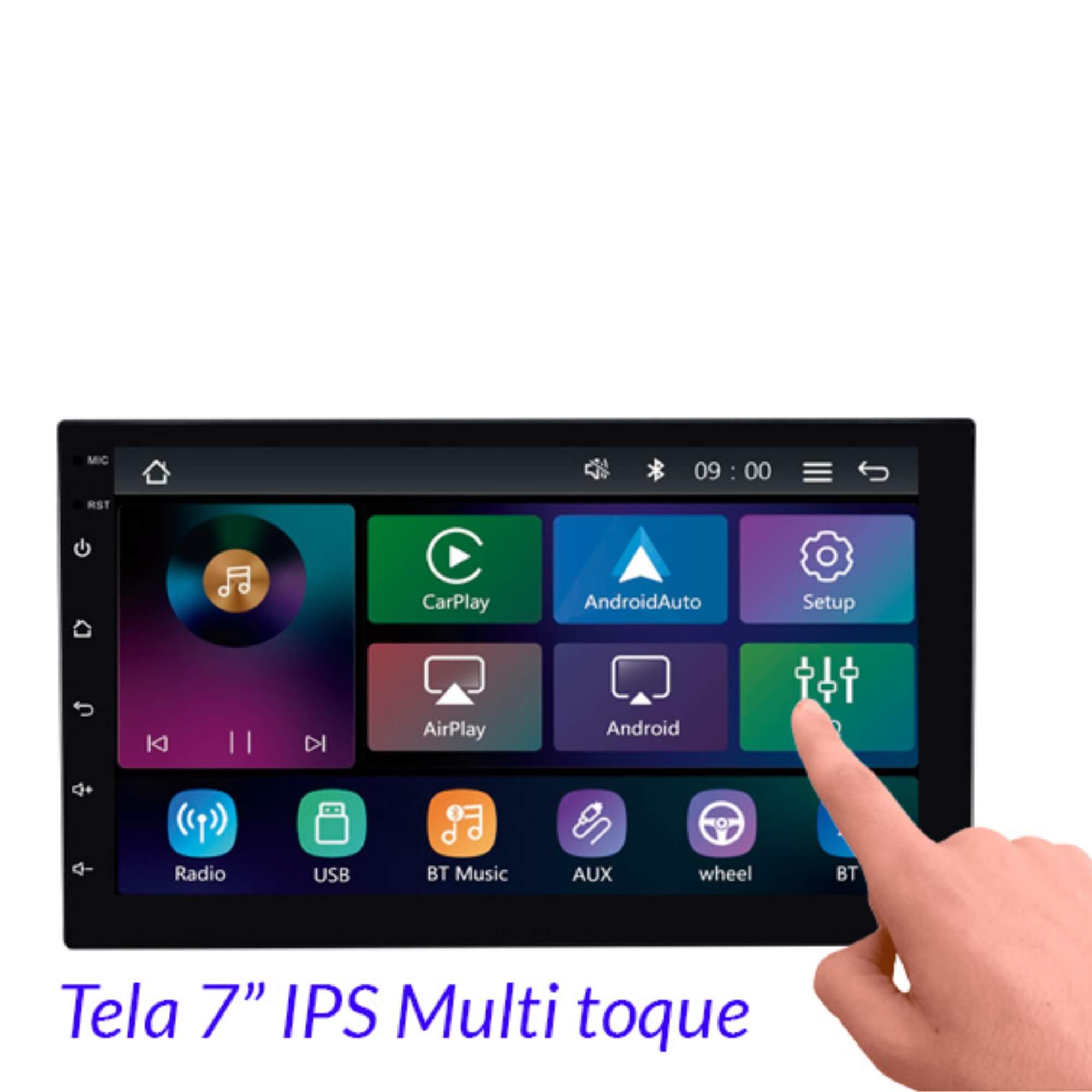Multimídia MP5 Pro Line Carplay S/ Fio c/ Tela Full Touch 7" IPS Capacitiva Roadstar - RS7200BR MI