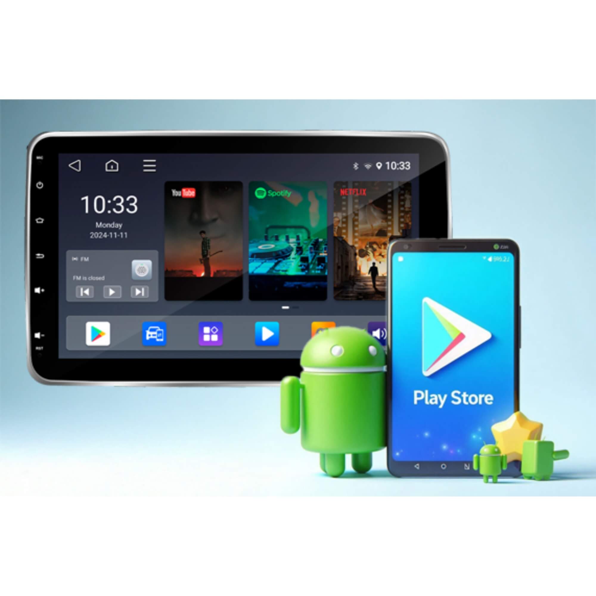Tela de Encosto de Cabeça Android 10" IPS Touch Screen Roadstar - RS1016BR MI