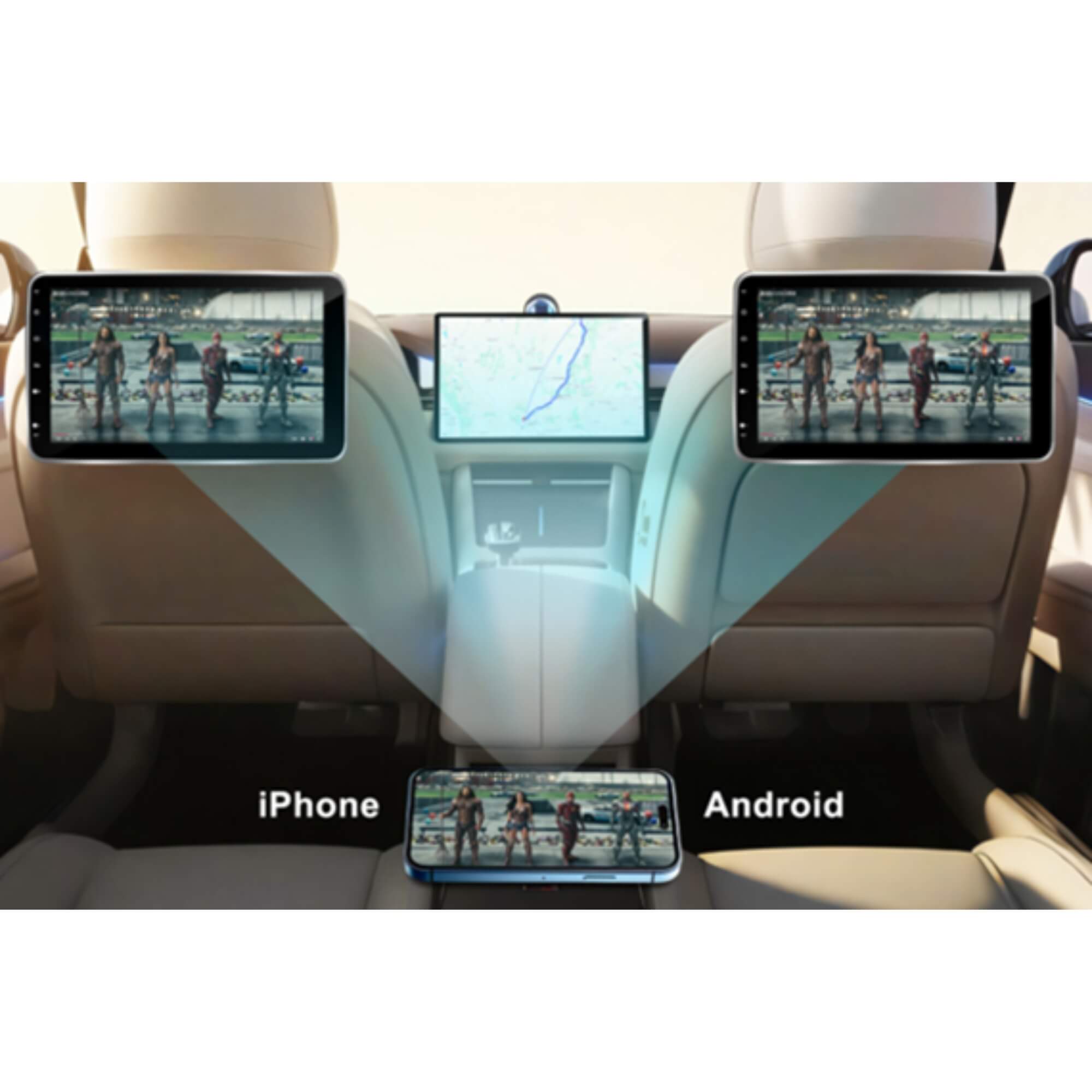Tela de Encosto de Cabeça Android 10" IPS Touch Screen Roadstar - RS1016BR MI