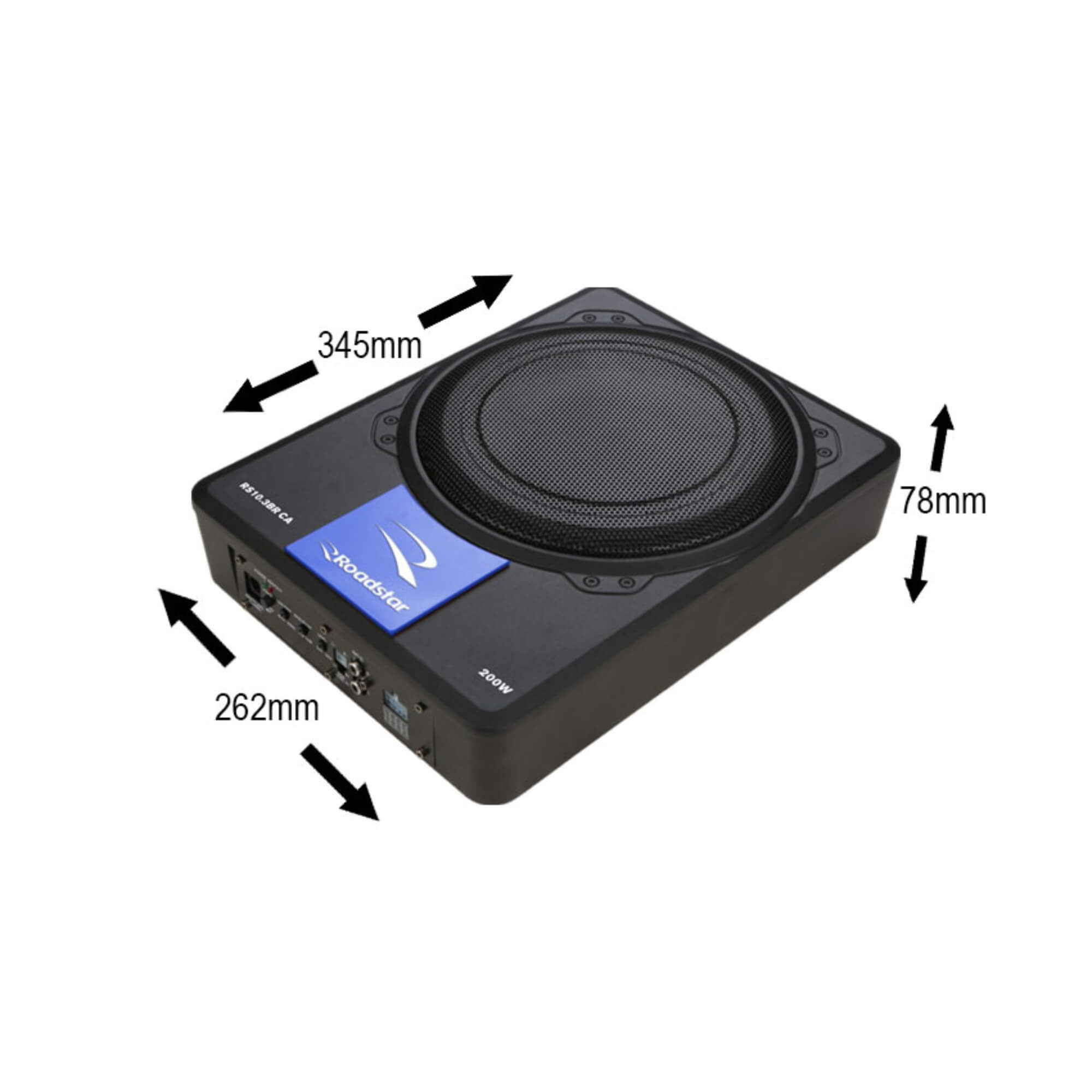 Caixa Slim Amplificada SubWoofer Classe AB 10" Pol 200W RMS Roadstar - RS10.3BR MI