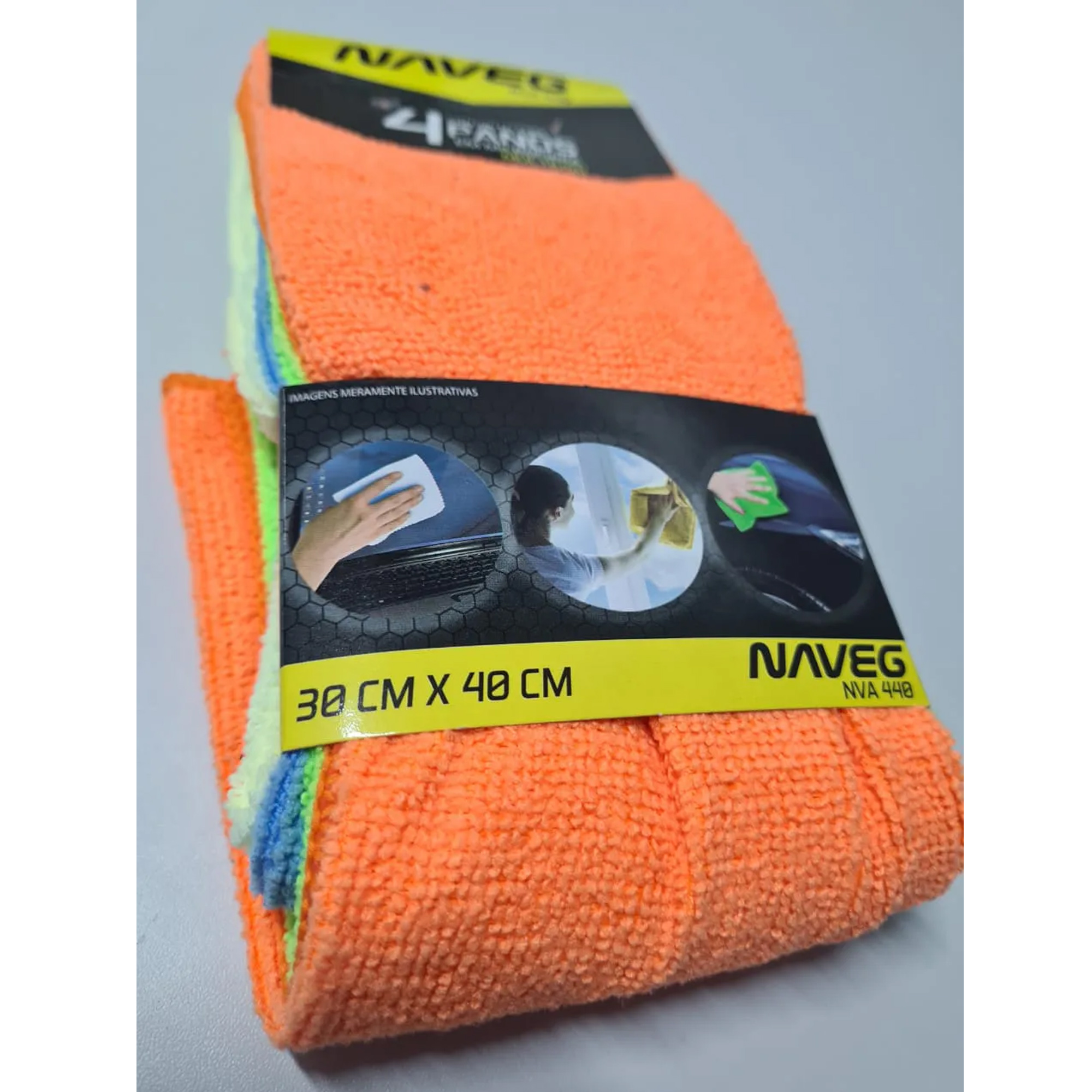 COMP Limpeza Automotiva: Pulverizador Snow Foam + 4 Panos Microfibra 30x40cm Cores Sortidas
