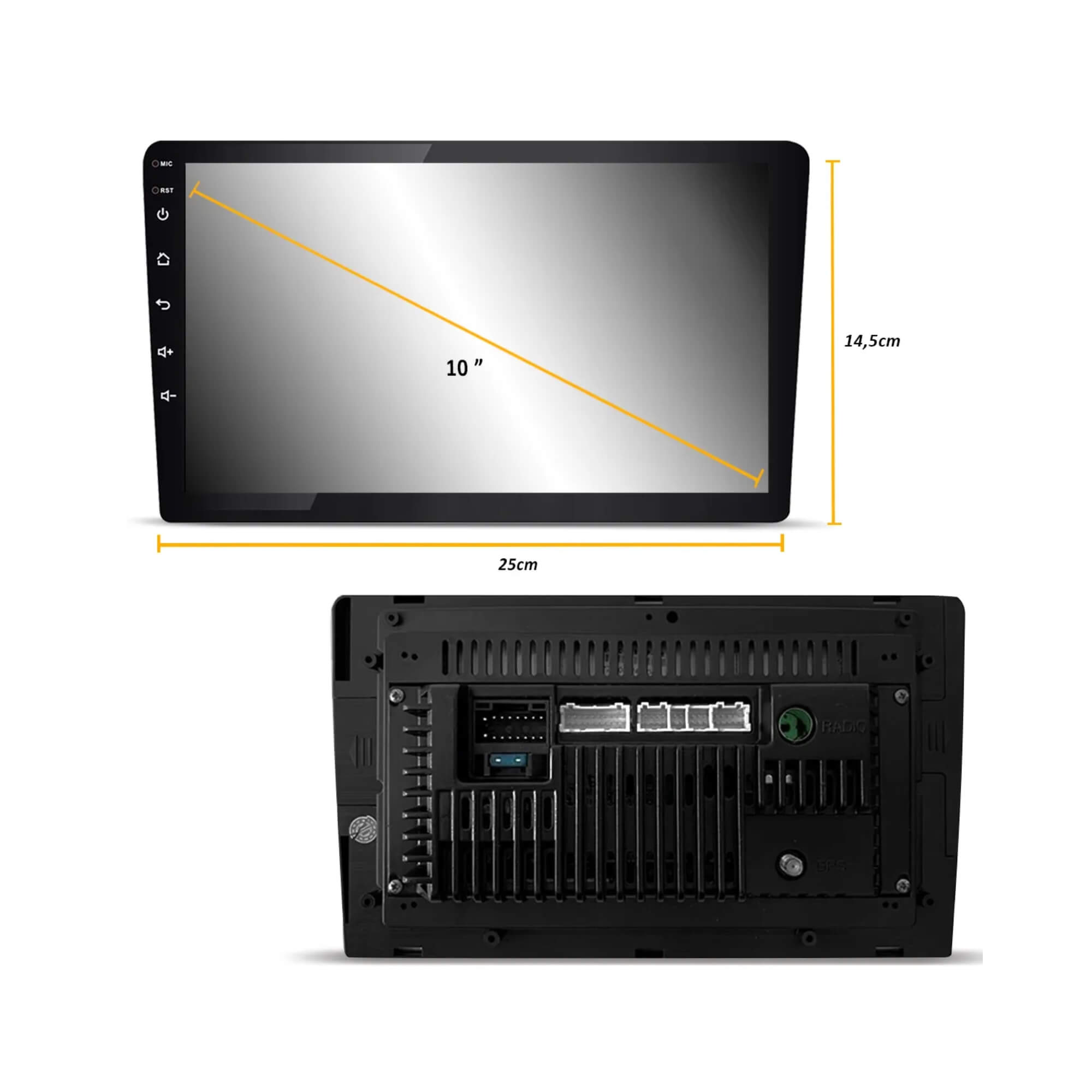 COMP Multimidia 10" RS1015BR + Câmera de Ré 12V