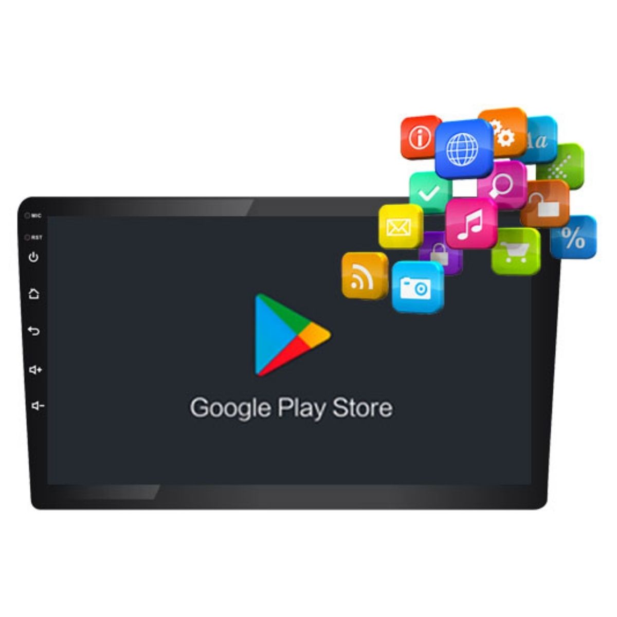 COMP Kit Automotivo Multimídia Android 9” Roadstar +  Moldura 9” Expex + Câmera Ré Borboleta