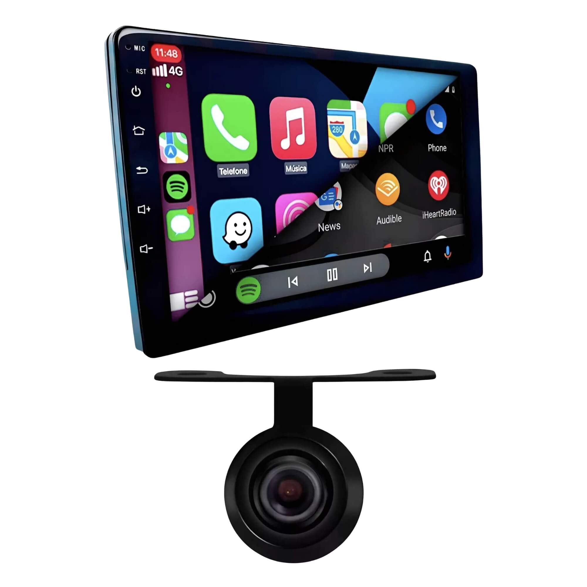 COMP Kit Multimídia  H-Tech Android 13 Slim 9" + Câmera de Ré Borboleta 12V 420 Linhas