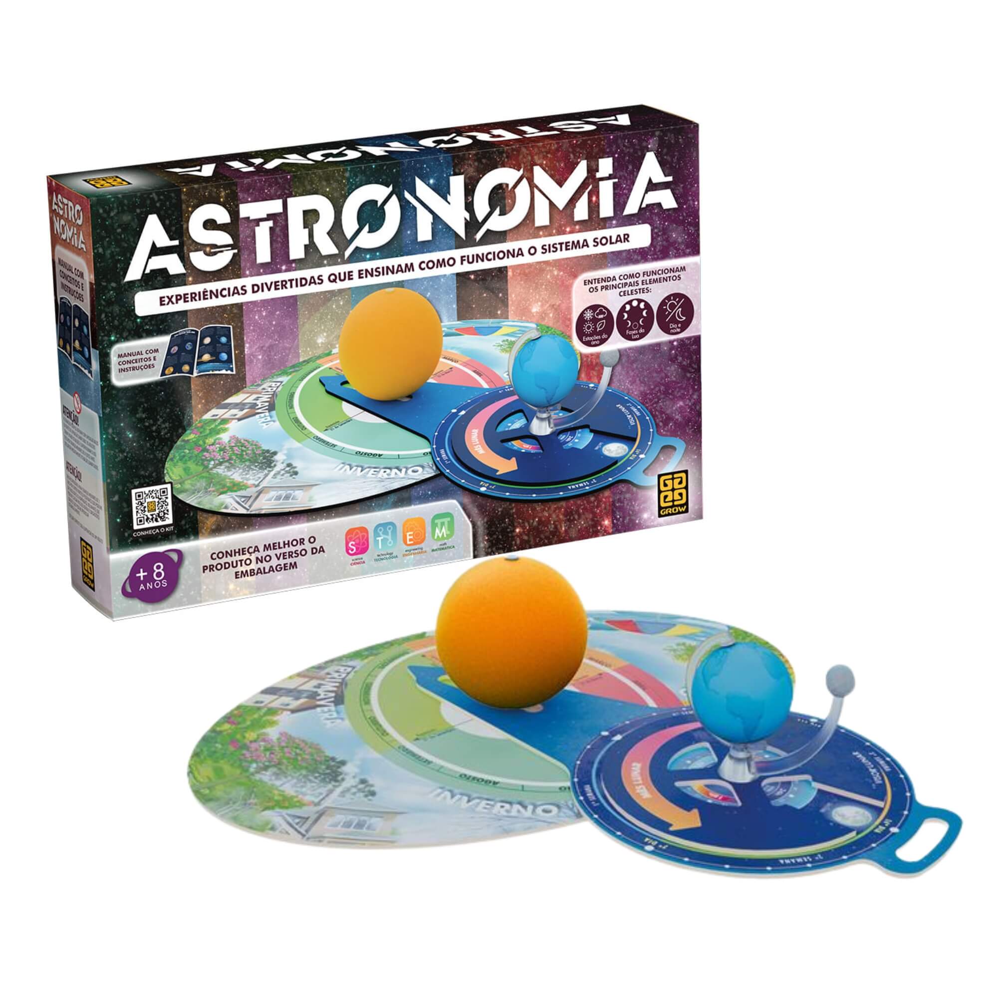 Kit Astronomia - Experiências divertidas que ensinam como funciona o Sistema Solar Grow - 04988