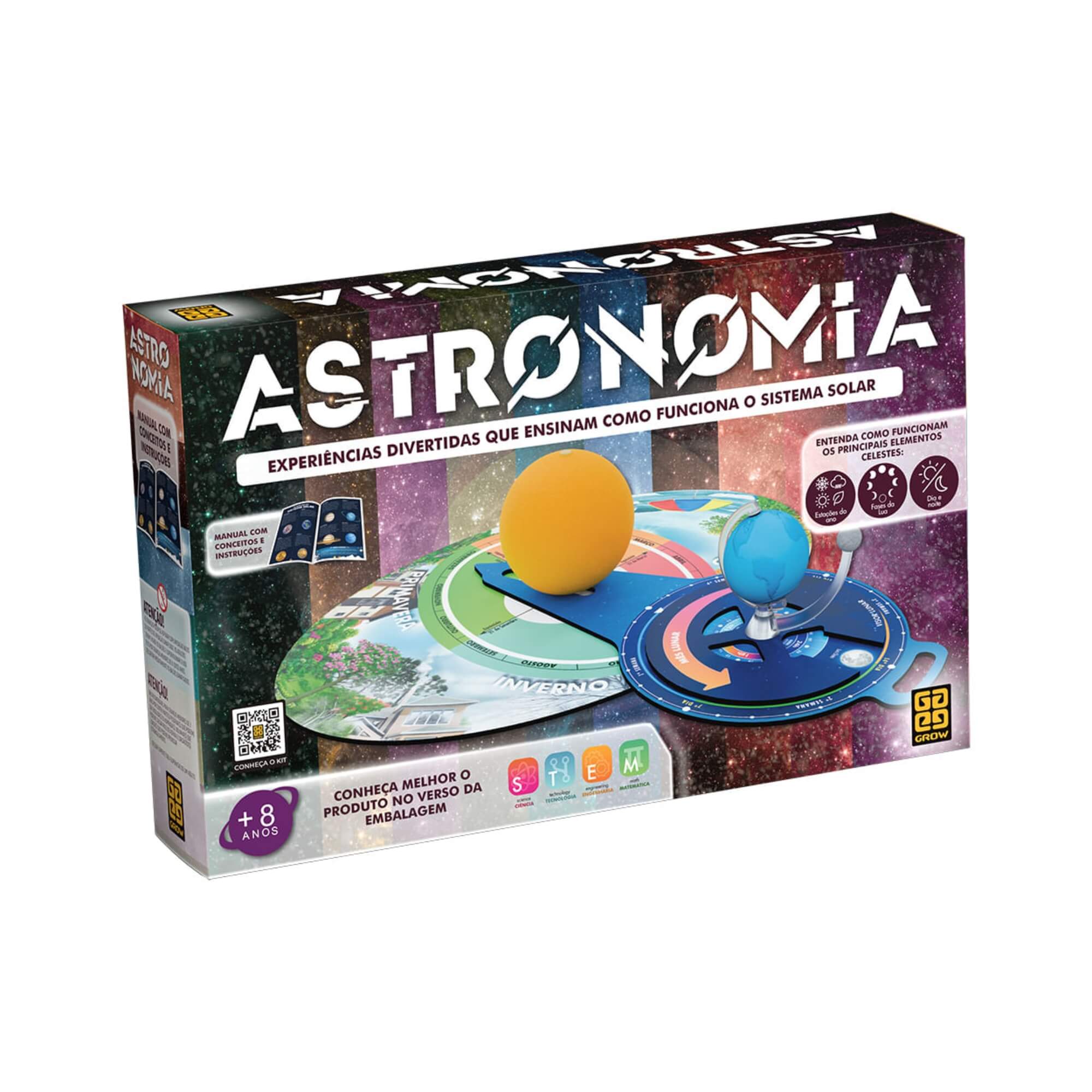 Kit Astronomia - Experiências divertidas que ensinam como funciona o Sistema Solar Grow - 04988