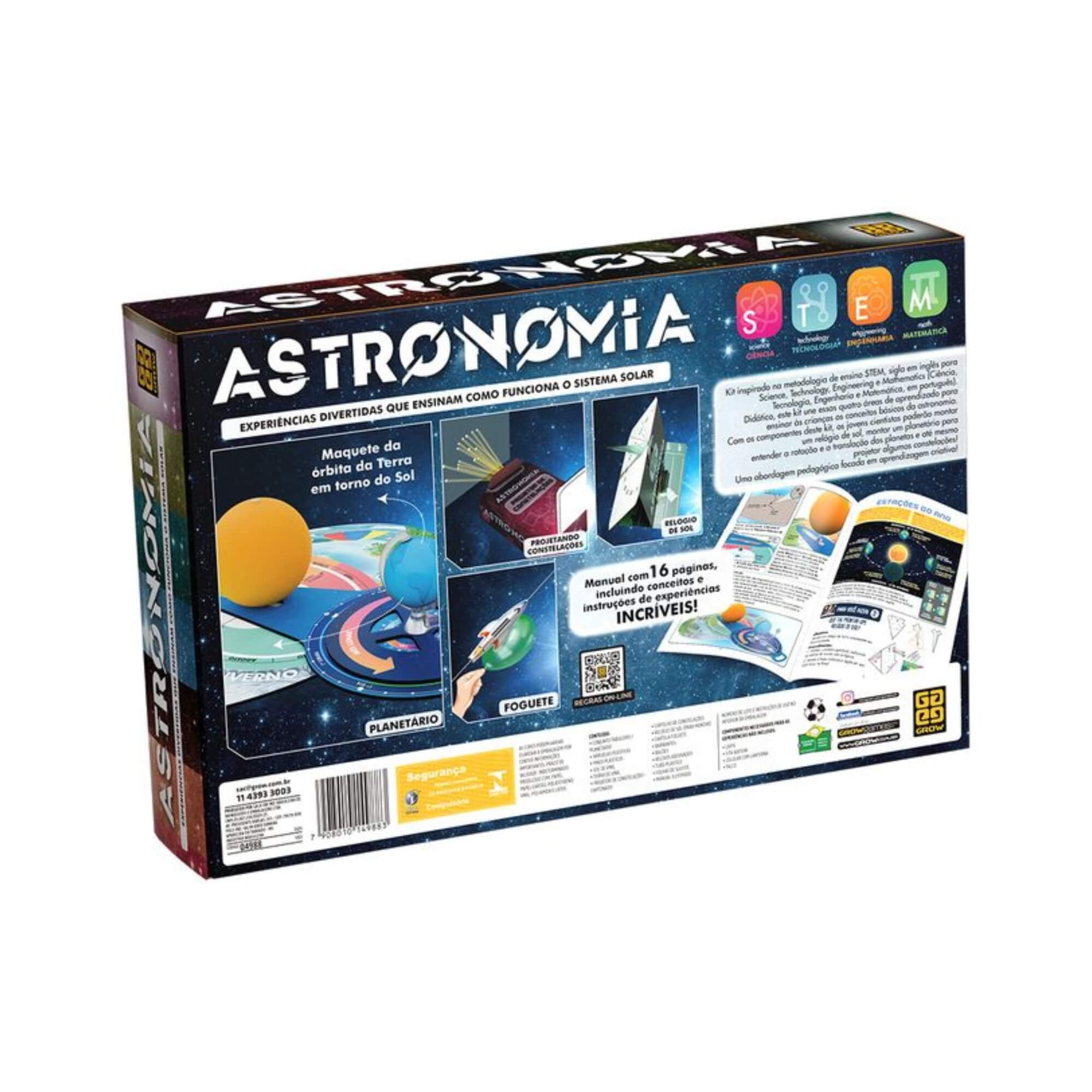 Kit Astronomia - Experiências divertidas que ensinam como funciona o Sistema Solar Grow - 04988