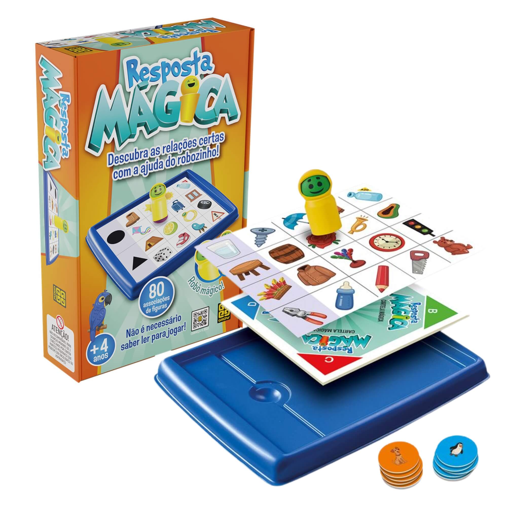 Jogo Resposta Mágica c/ 80 Associações de Figuras Grow - 04913