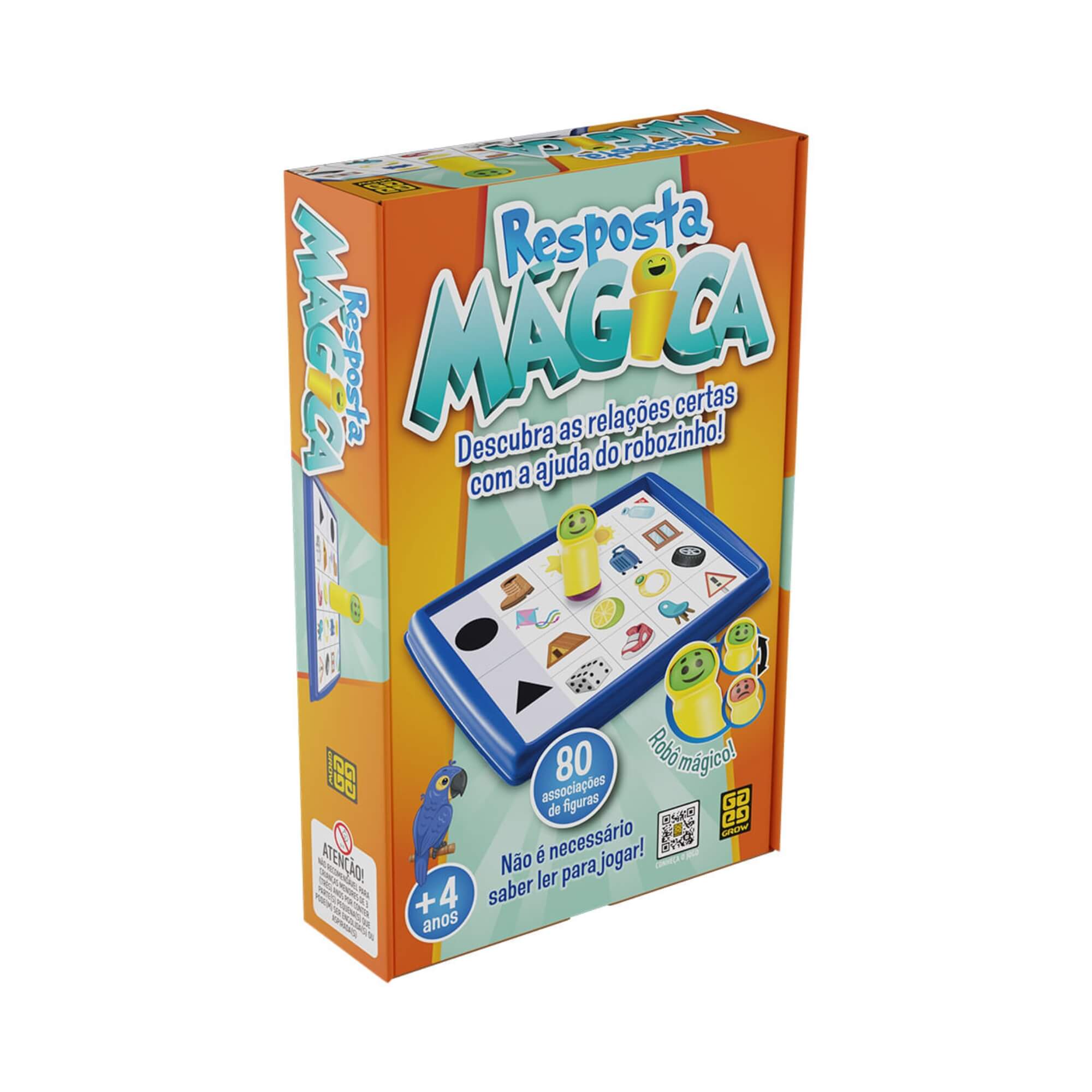 Jogo Resposta Mágica c/ 80 Associações de Figuras Grow - 04913