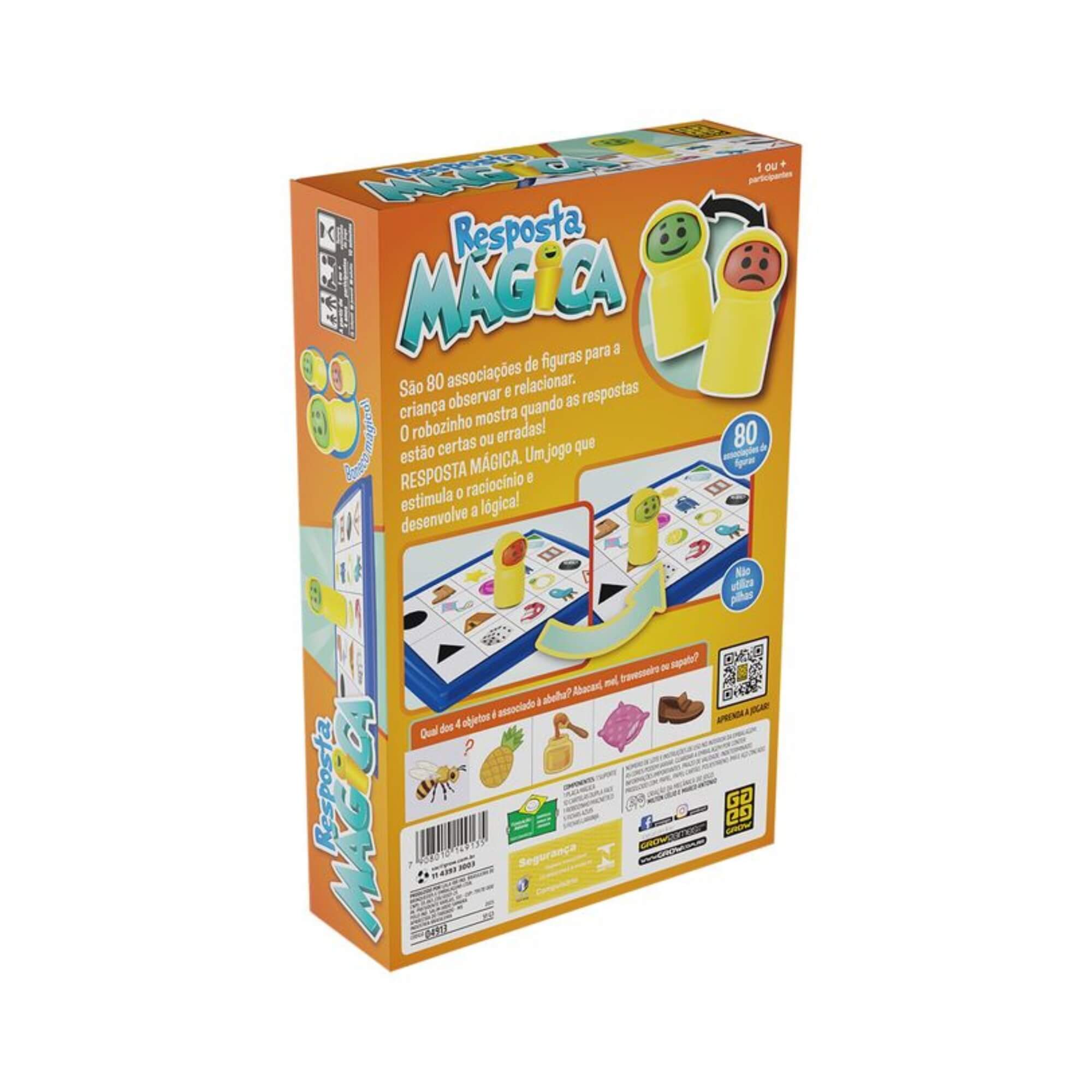 Jogo Resposta Mágica c/ 80 Associações de Figuras Grow - 04913