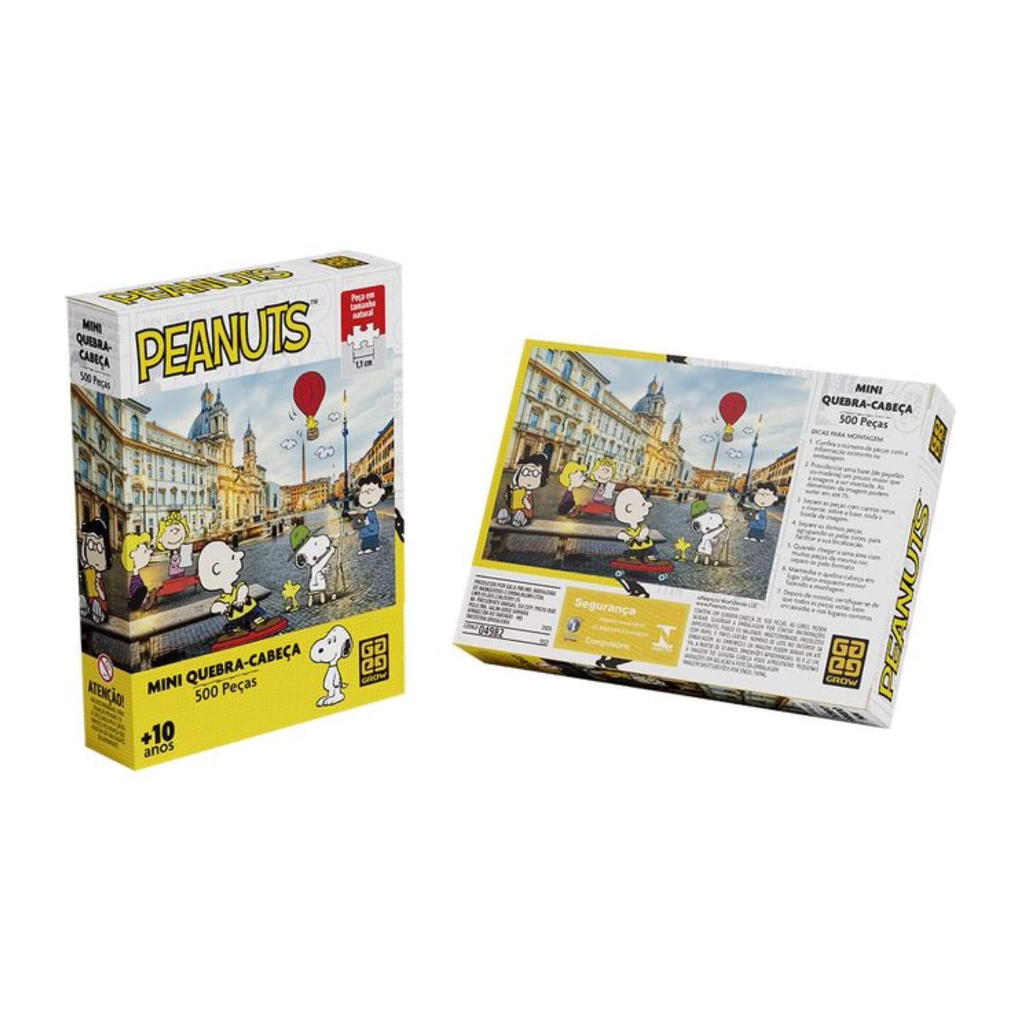 Mini Quebra-cabeça 500 peças Snoopy + 10 anos Grow - 04982