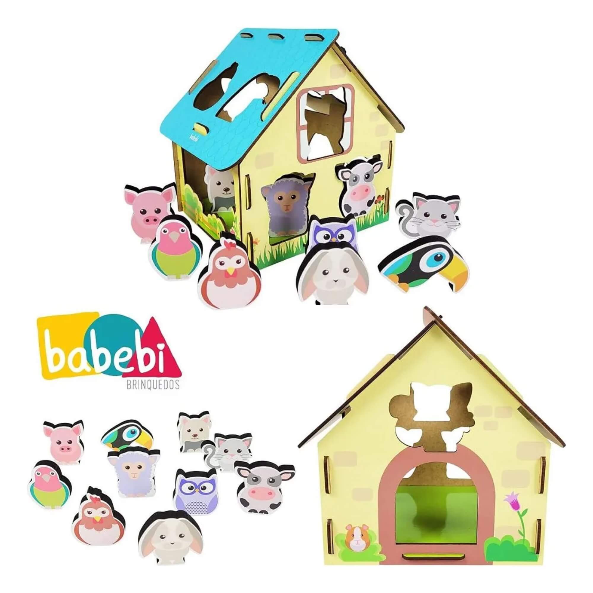 Brinquedo Infantil Educativo Passa Figuras Animais Da Fazendinha Babebi - 6023