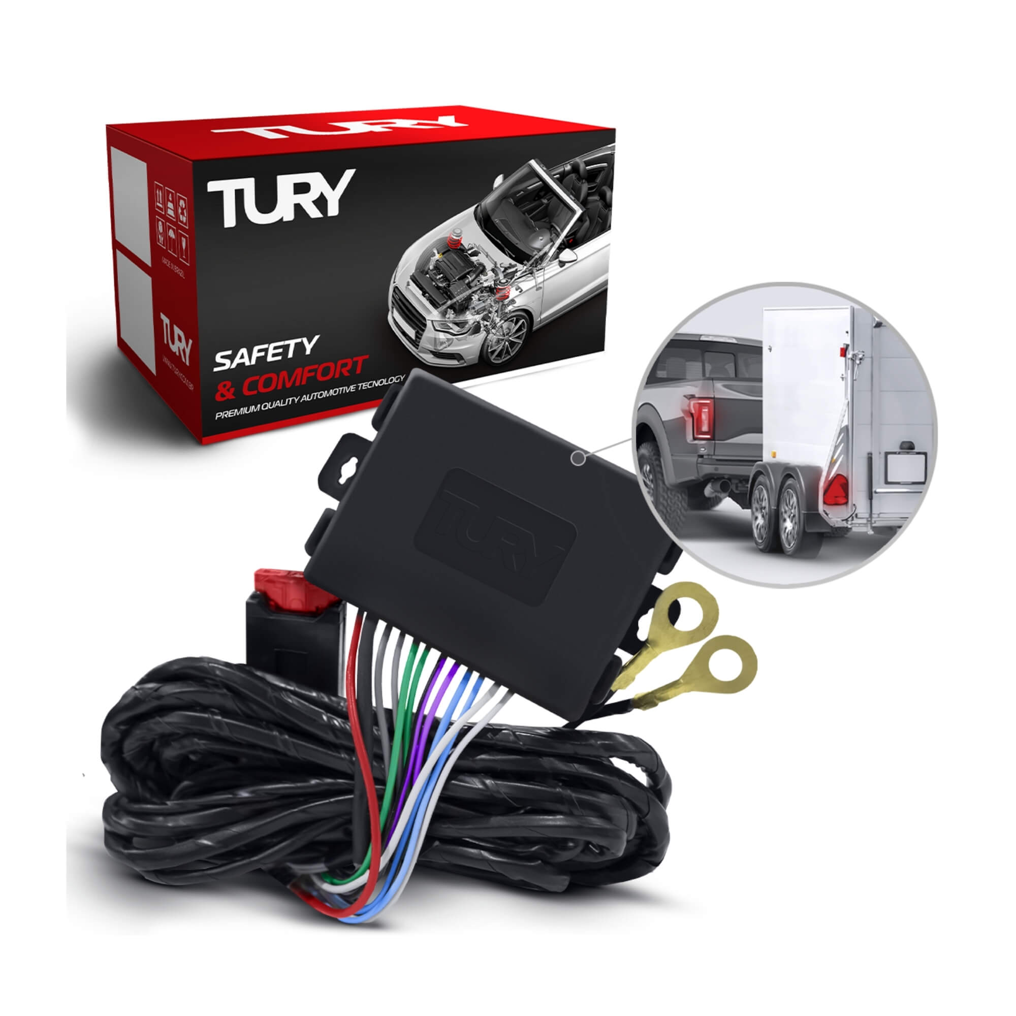 Módulo de Iluminação de Carretas Engate compatível c/ Tiggo/Prisma/Celta/Palio Tury Connect 4.1