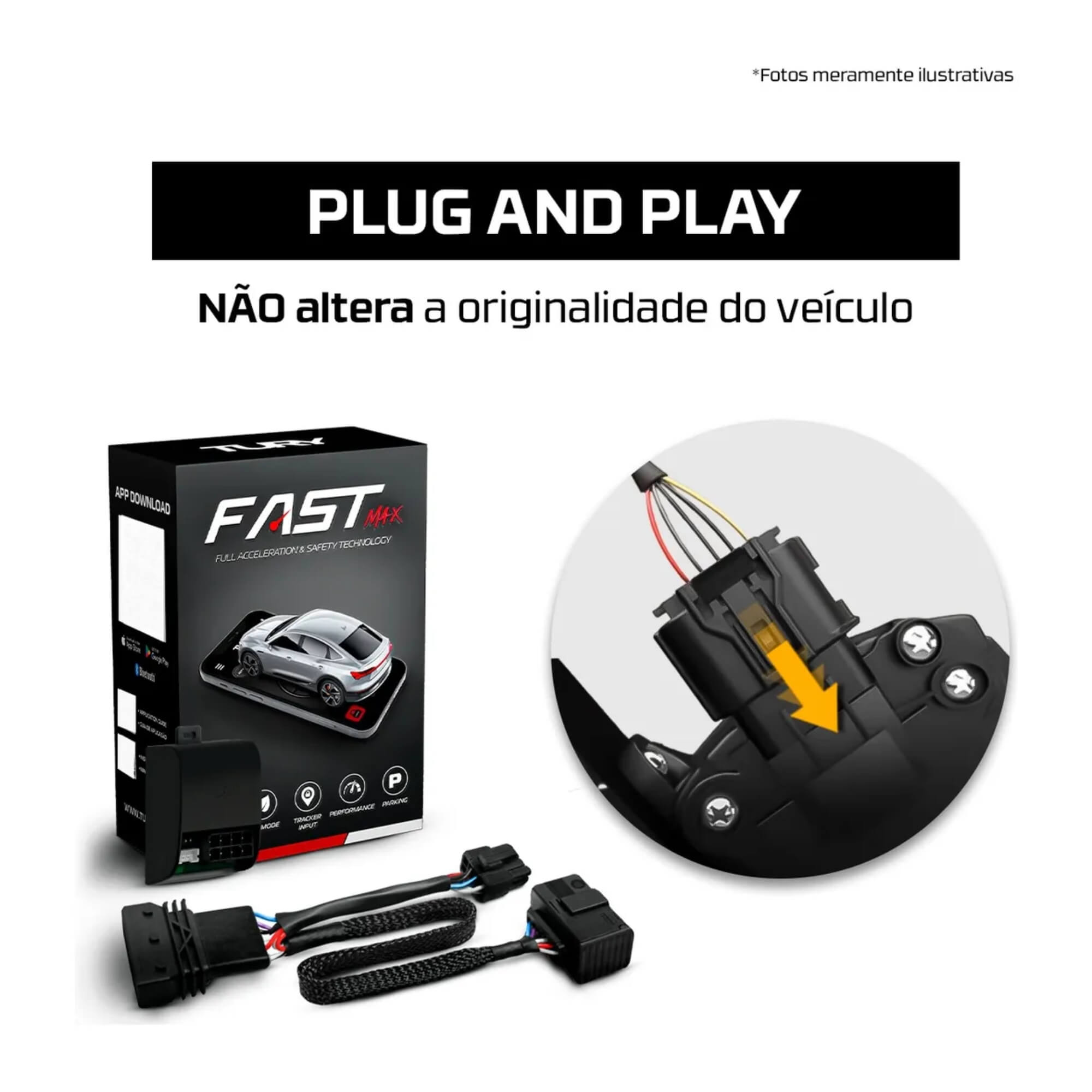 Módulo Acelerador Pedal FAST BT 5.2 c/ App compatível c/ K2500/Bongo/K2700 Tury - FAST MAX 5.0 BA