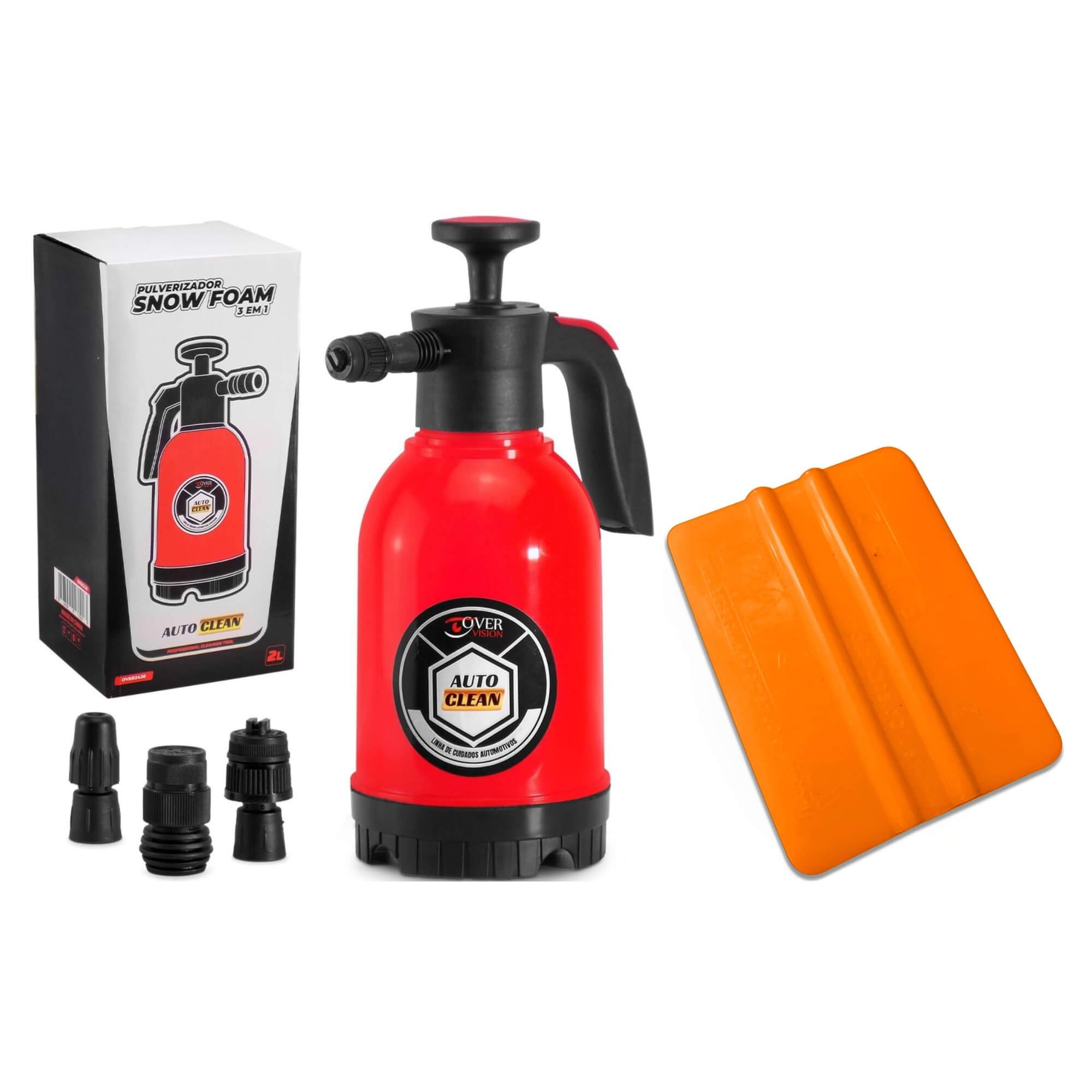 COMP Kit Instalação Insulfilm Pulverizador + Espátula Laranja