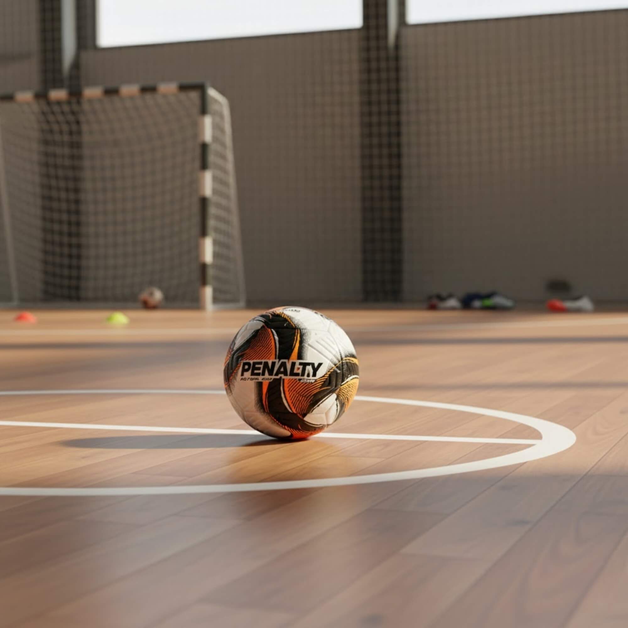 Bola de Futsal Lider XXV (Branca com Laranja e Preto) Penalty - 5214111710-U