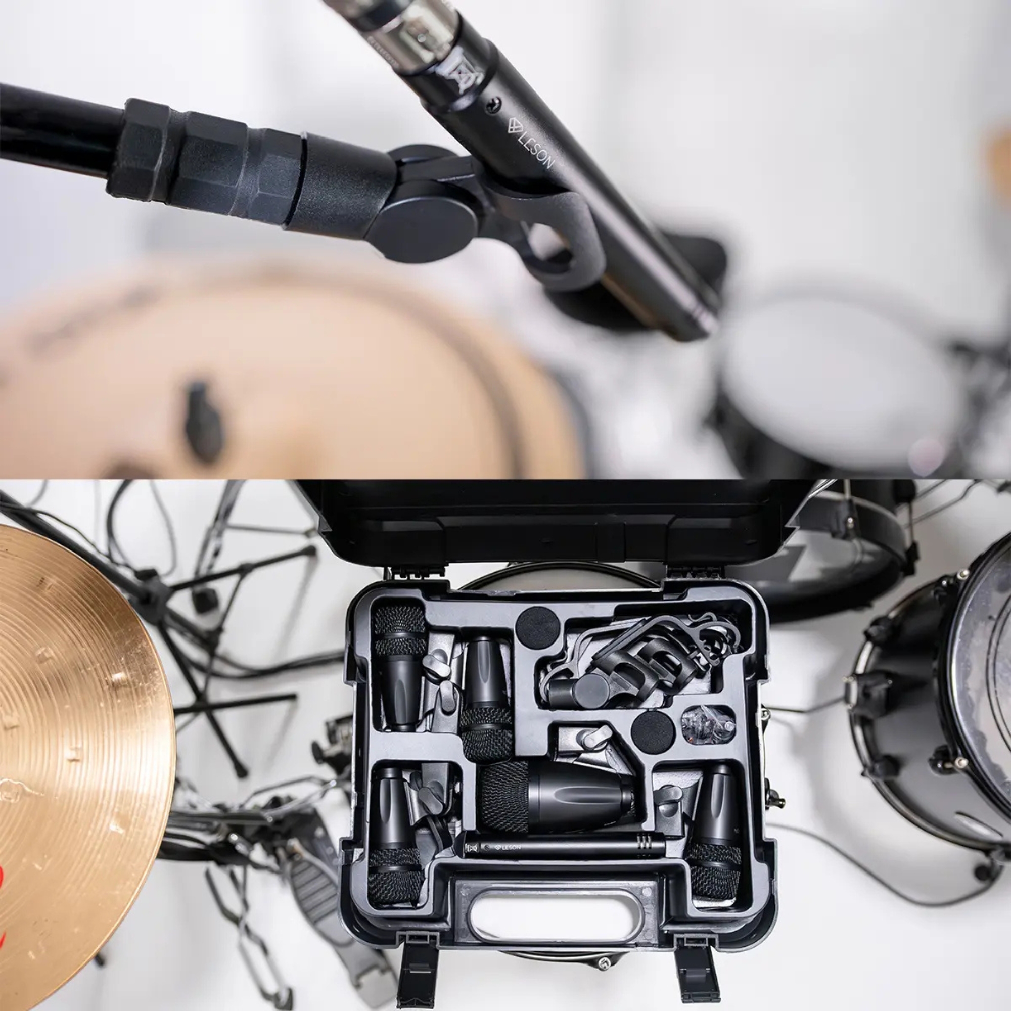 Kit Microfone Bateria Ldm507 7 Peças Percussão Maleta Cor Preto Leson - 2AM002310