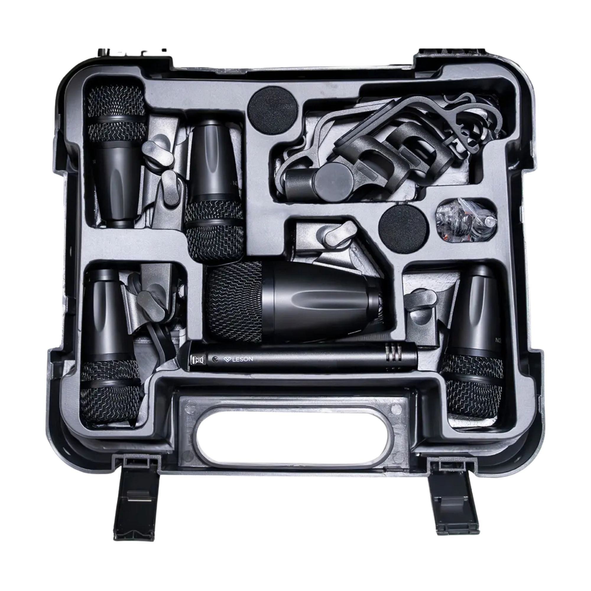 Kit Microfone Bateria Ldm507 7 Peças Percussão Maleta Cor Preto Leson - 2AM002310