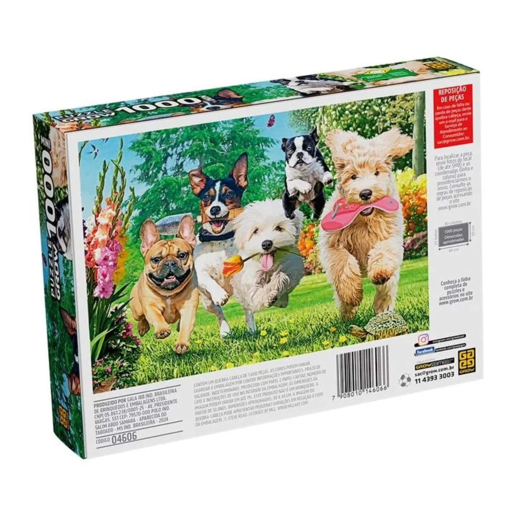Mini Quebra-cabeça 1000 peças Corrida Canina + 10 anos Grow - 04606