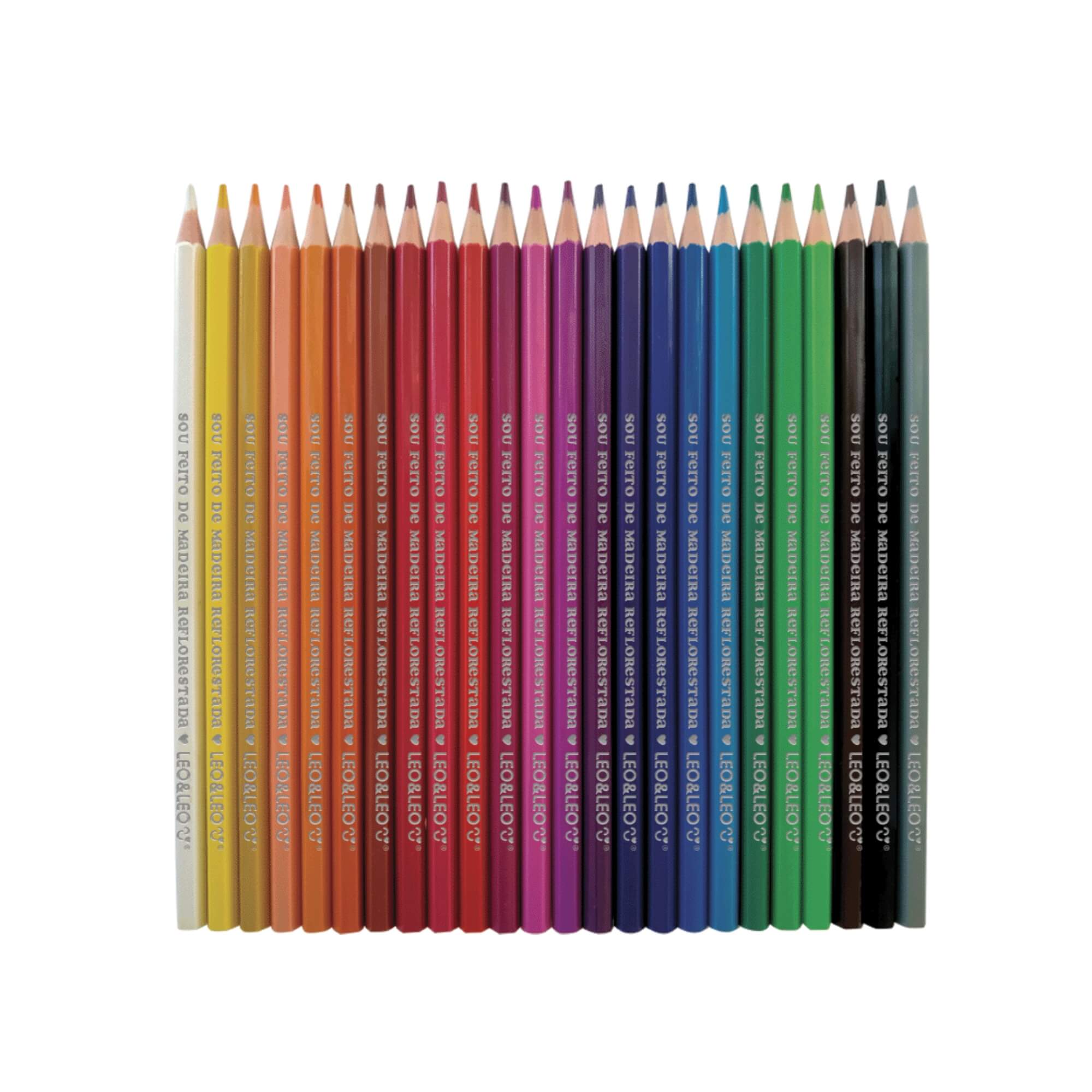 Lápis de Cor de Madeira 24 cores Sextavado Leo&Leo Leonora - 10271