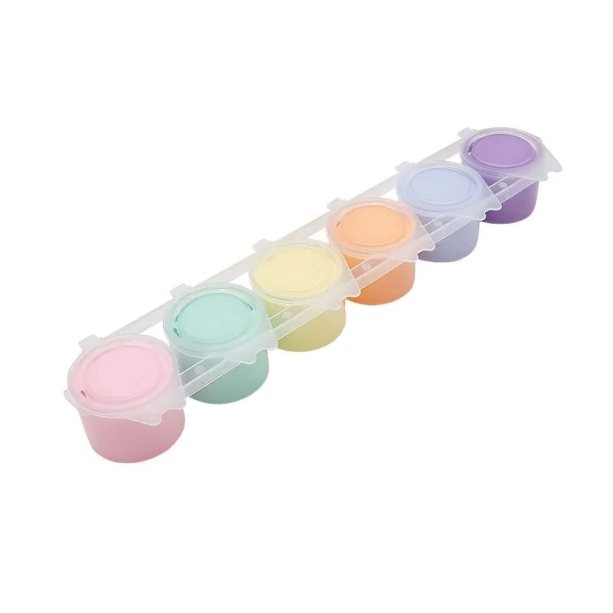 Caixa com 6 Cores de Tinta Guache Pastel 15ml Por Pote Leonora Leo&Leo - 10604