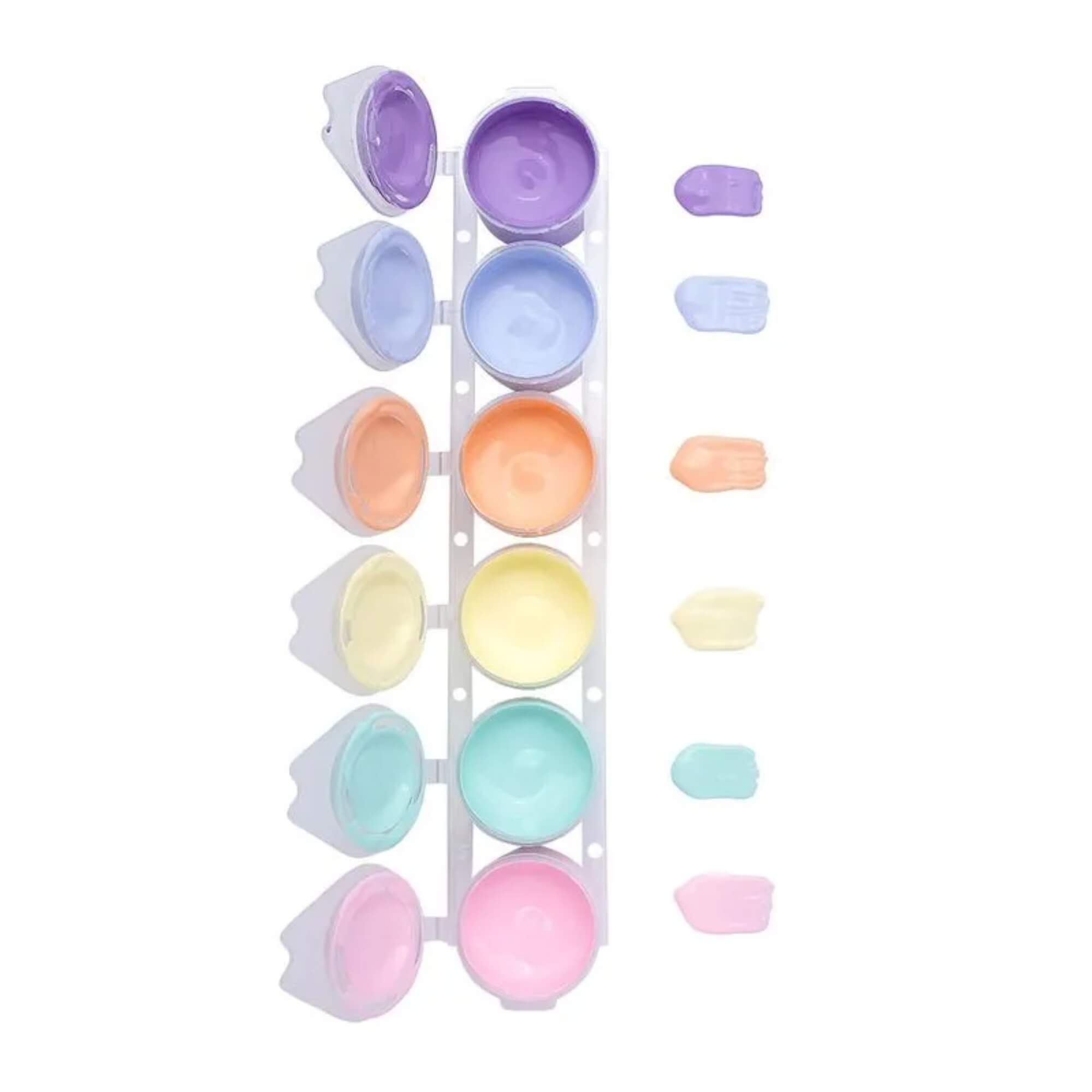 Caixa com 6 Cores de Tinta Guache Pastel 15ml Por Pote Leonora Leo&Leo - 10604