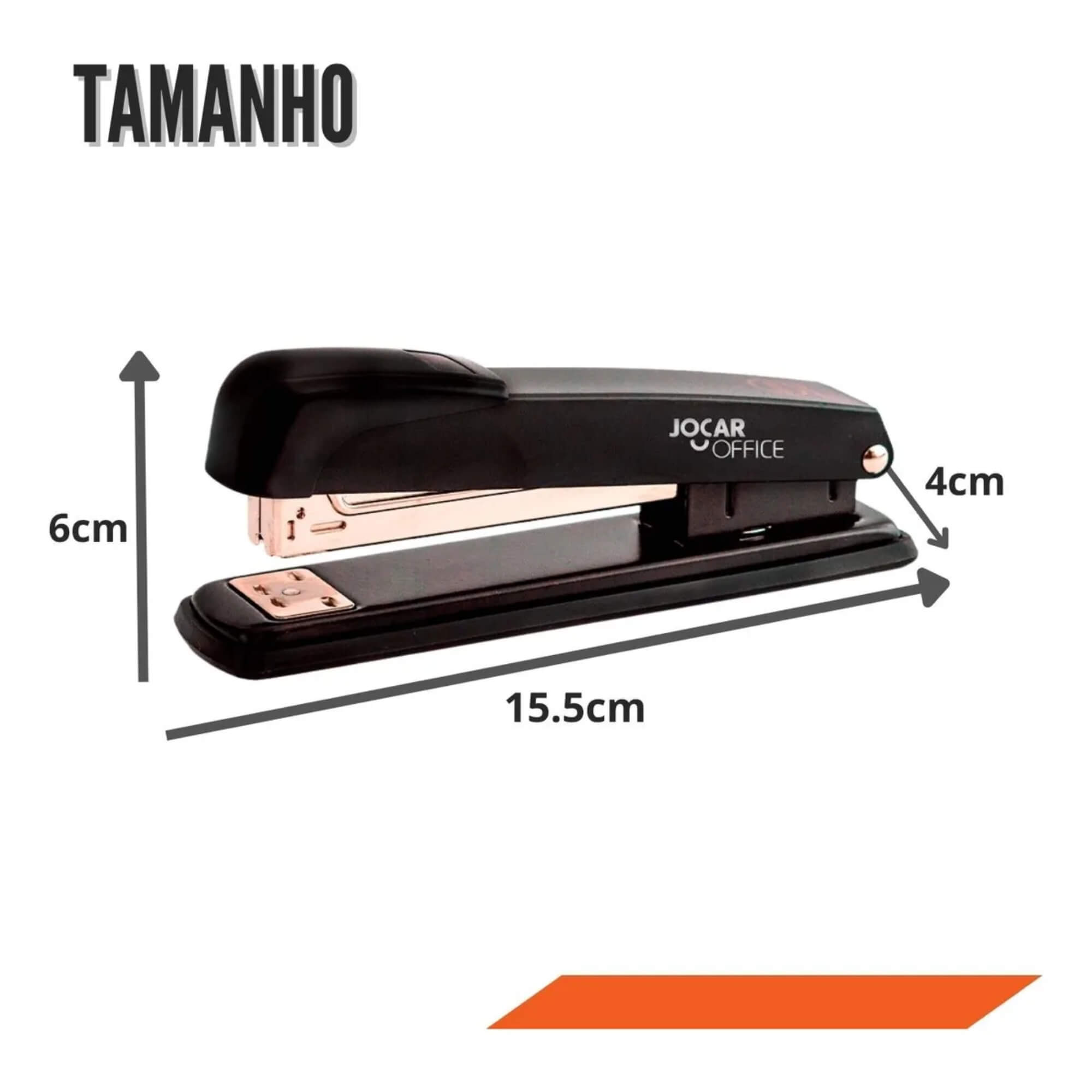 COMP Kit Leonora Jocar Office: Grampeador Metal Pequeno 15.5cm + Grampos 26/6 1000 unds