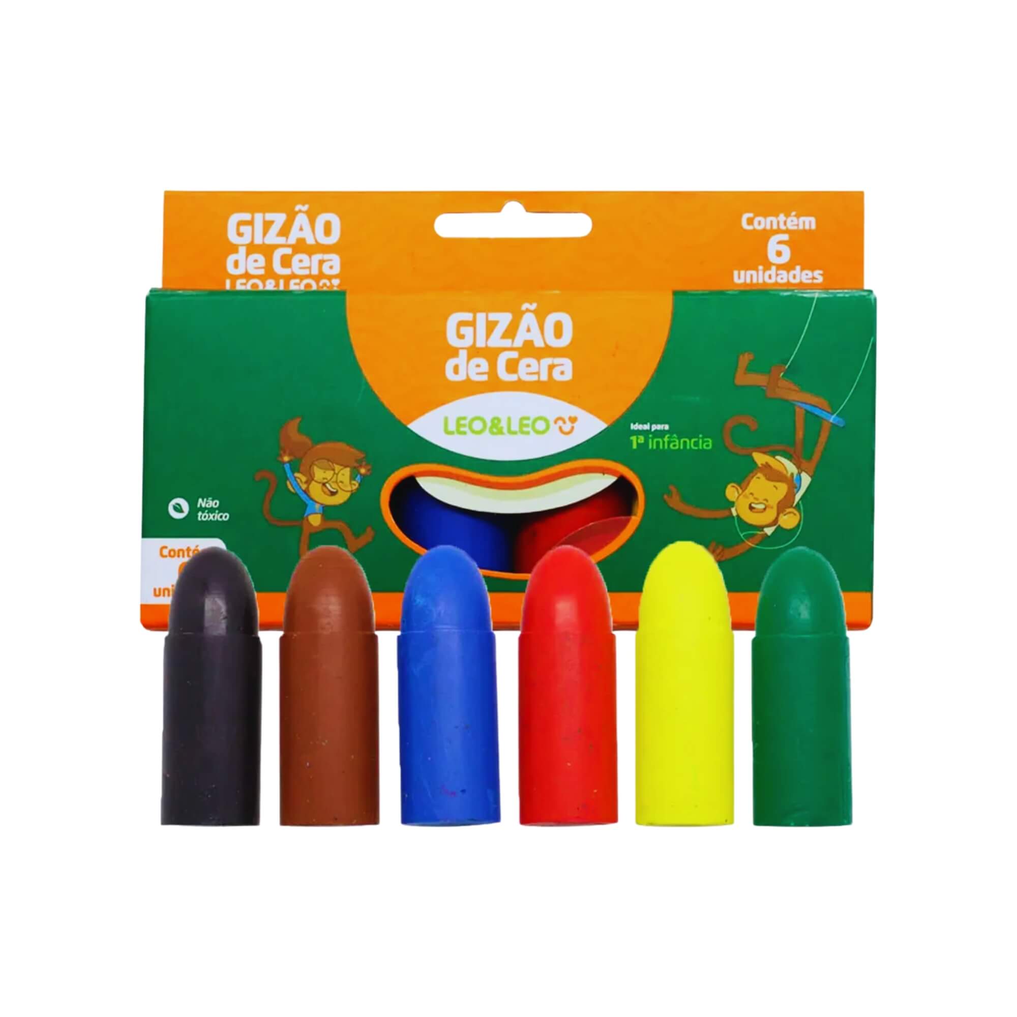 Gizão de Cera Meu Primeiro Giz 6 cores (Pacote c/ 6 unidades) Leo&Leo Leonora - 4318
