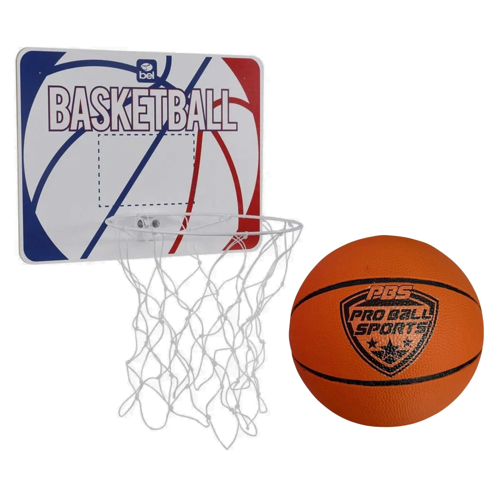 COMP Kit Tabela de Basquete Com Aro e Rede + Bola PU Nº 7