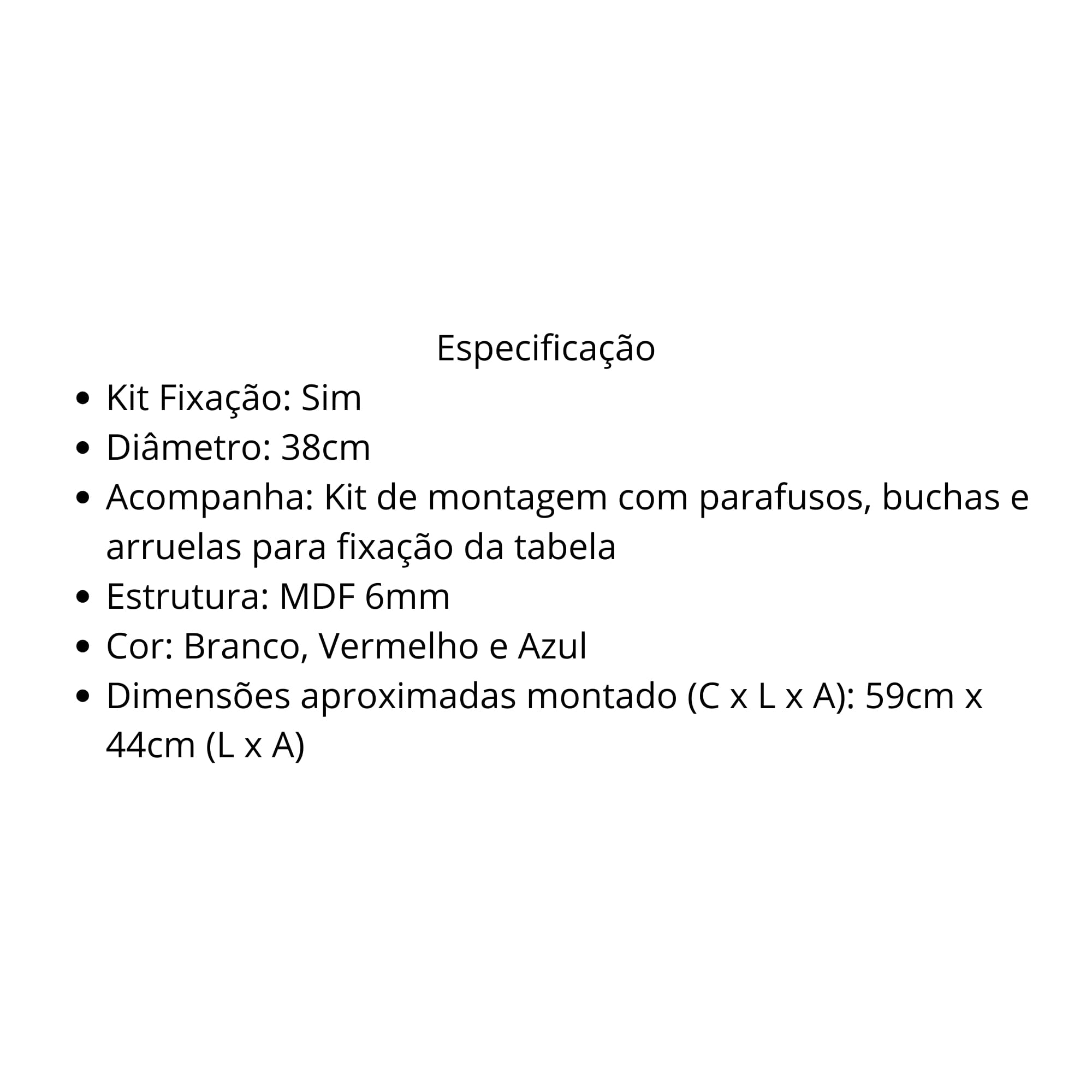 COMP Kit Tabela de Basquete Com Aro e Rede + Bola PU Nº 7