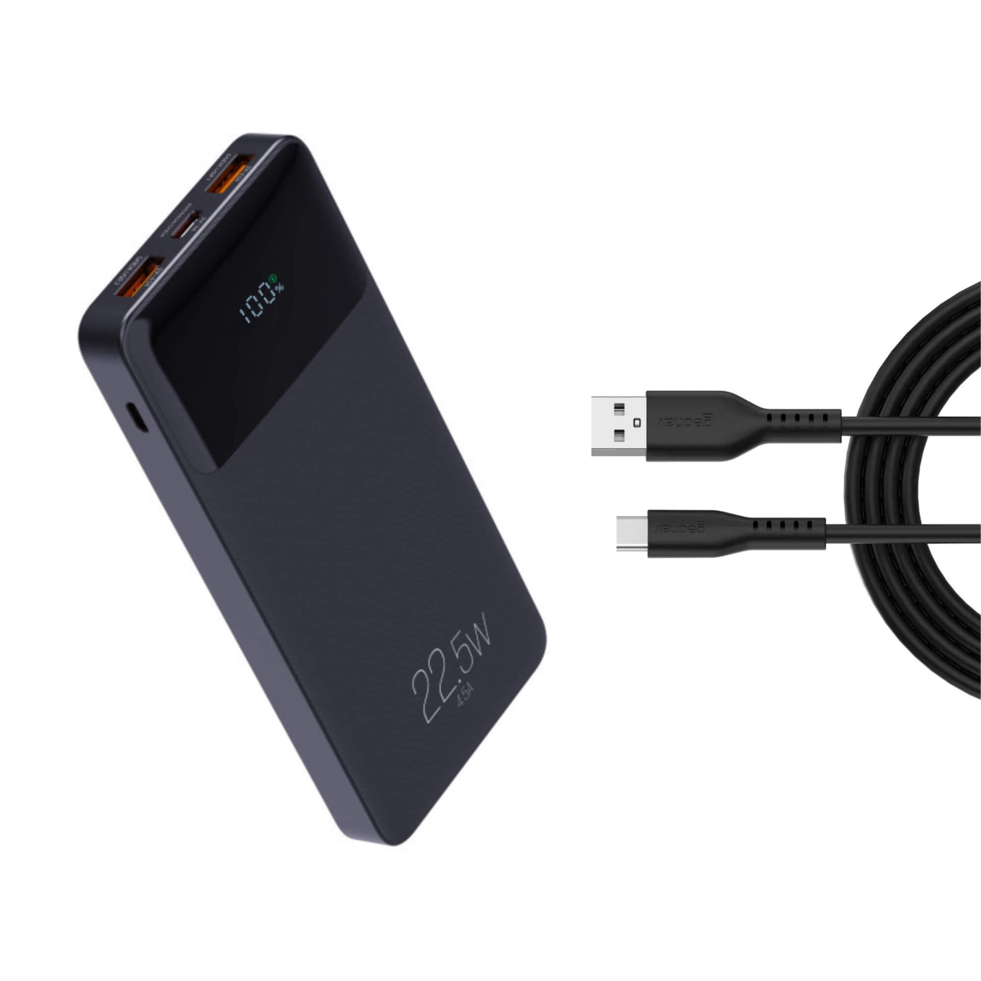 COMP Power Bank 10200mAh com Display + Cabo Android em Silicone Flexível Usb-a Para Usb-c