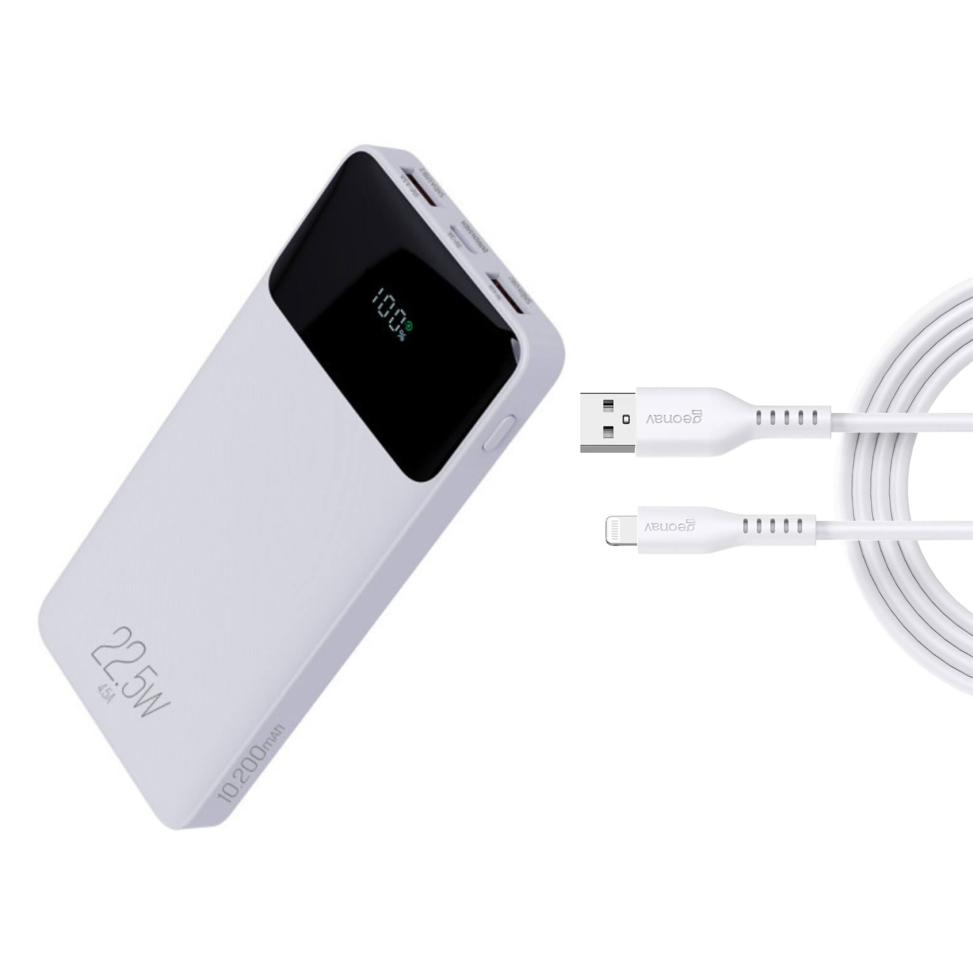 COMP Power Bank 10200mAh + Cabo Iphone Usb-A para Lightning 1,5m