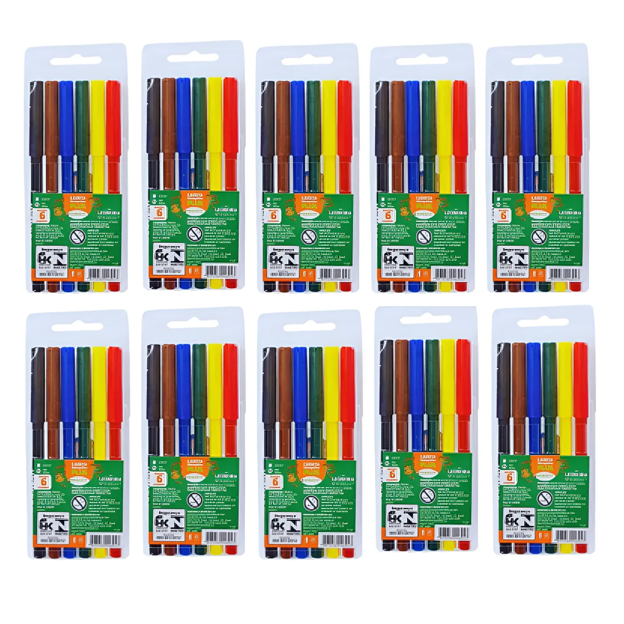 COMP Kit 10 Estojos Canetinha Hidrográfica 6 Cores Lembrancinha  Leonora Leo&Leo - 4478