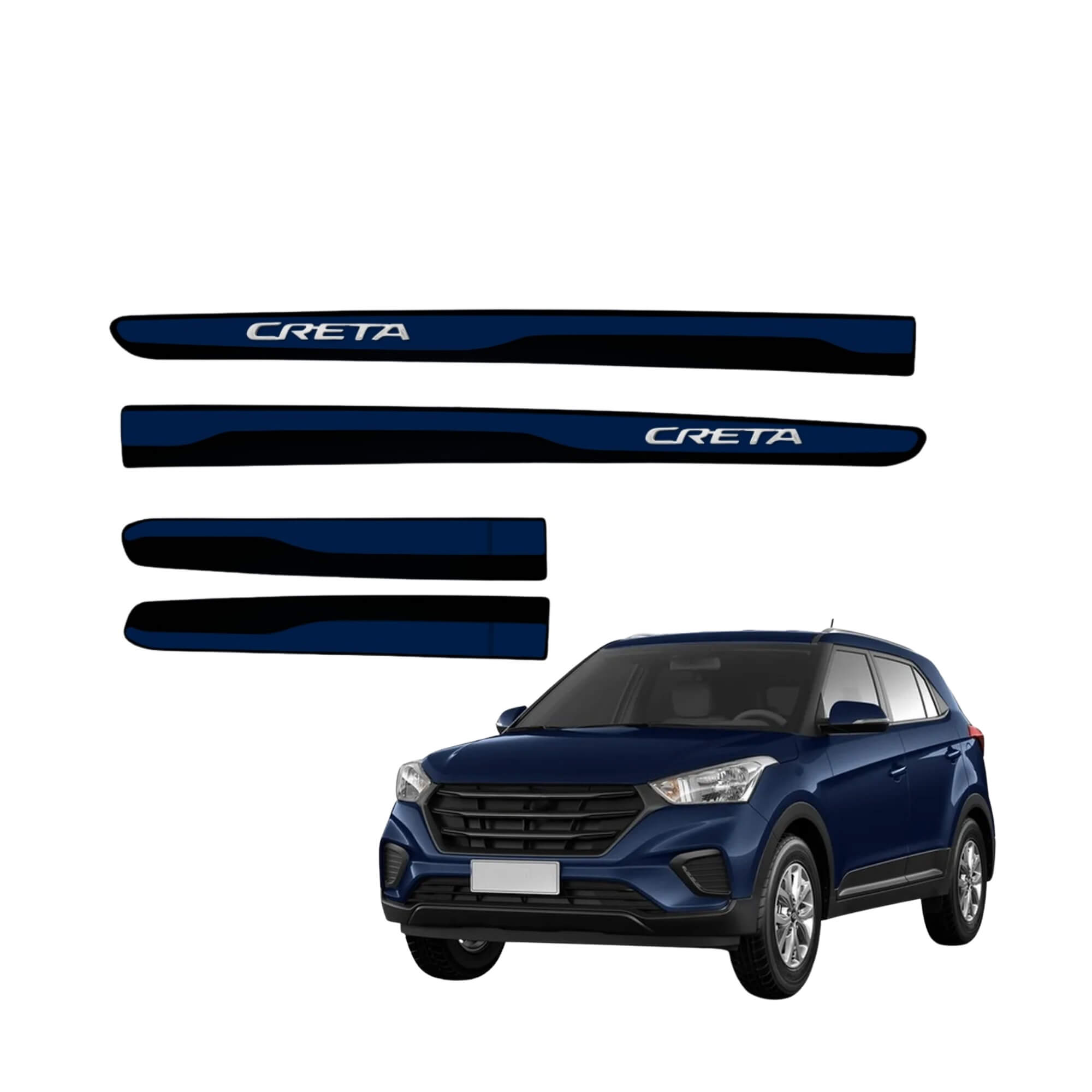 Friso tipo Original Bi-Color Cromo 4P Creta 2025 4 Peças Azul Sapphire Grid - 1790C-AZL-I
