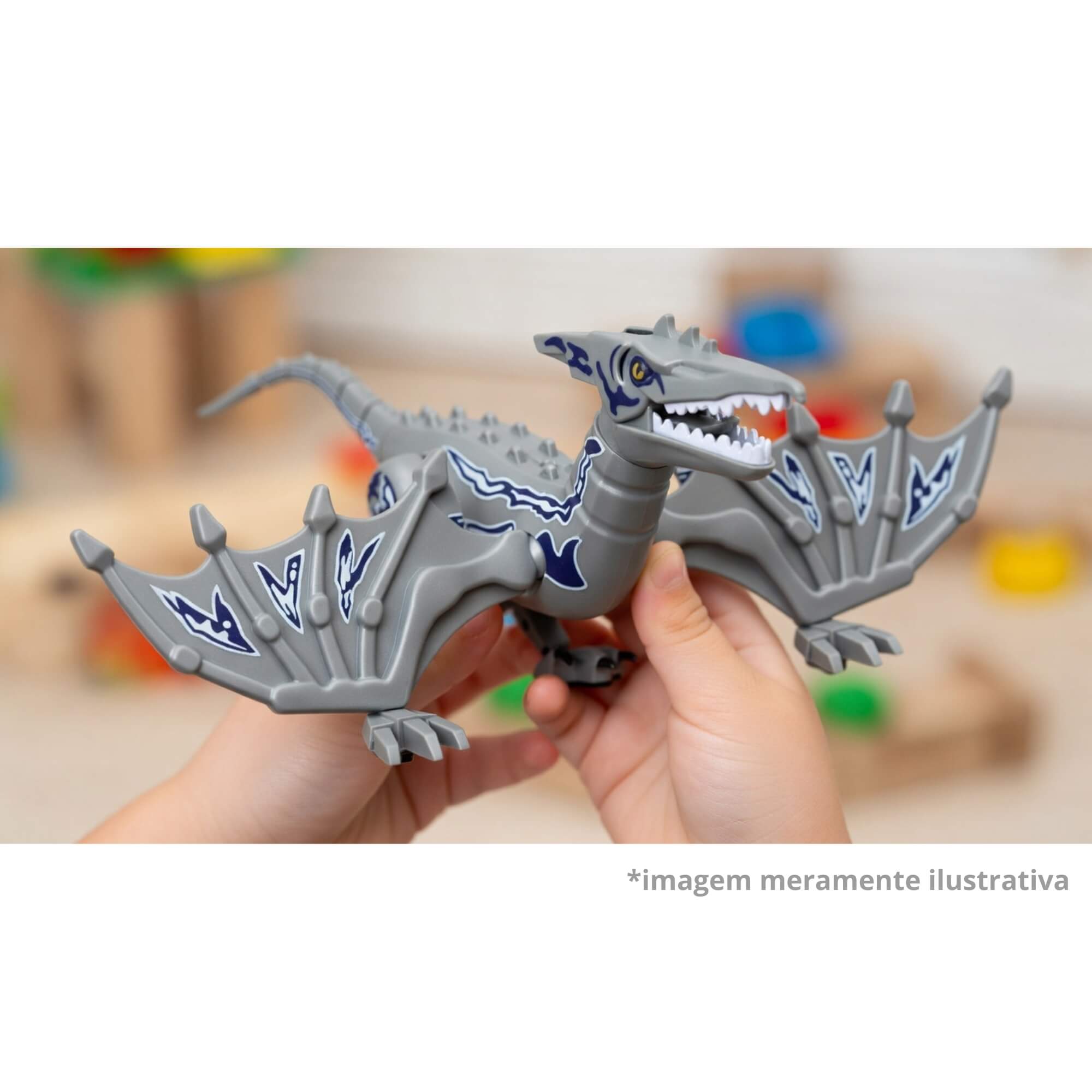 Brinquedo Infantil Dinossauro Pterossauro Velociraptor com Bateria USB e Controle Zippy Toys - RB2388