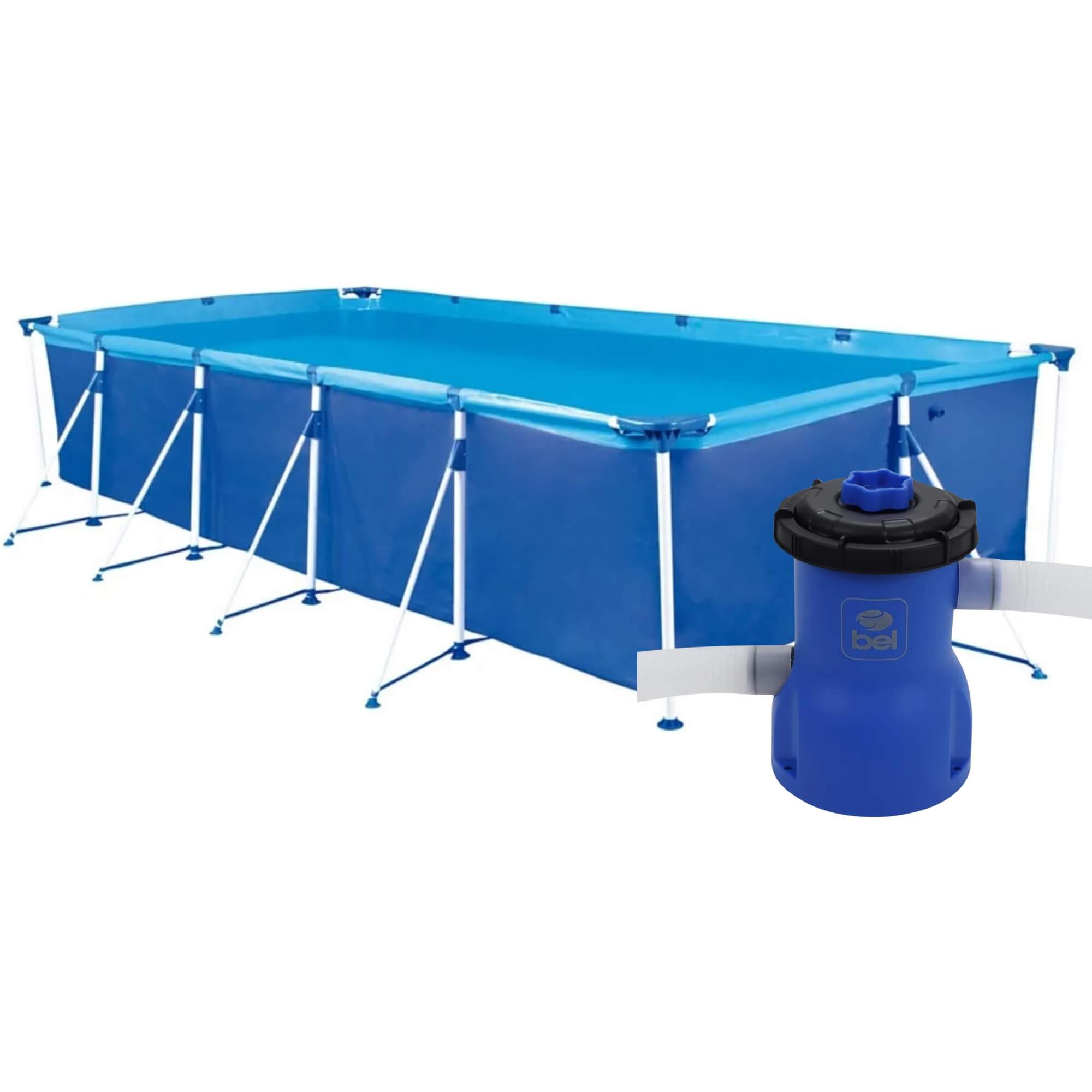 COMP Kit Piscina Retangular 7.600L + Bomba de Filtragem 2.006L/h 220V