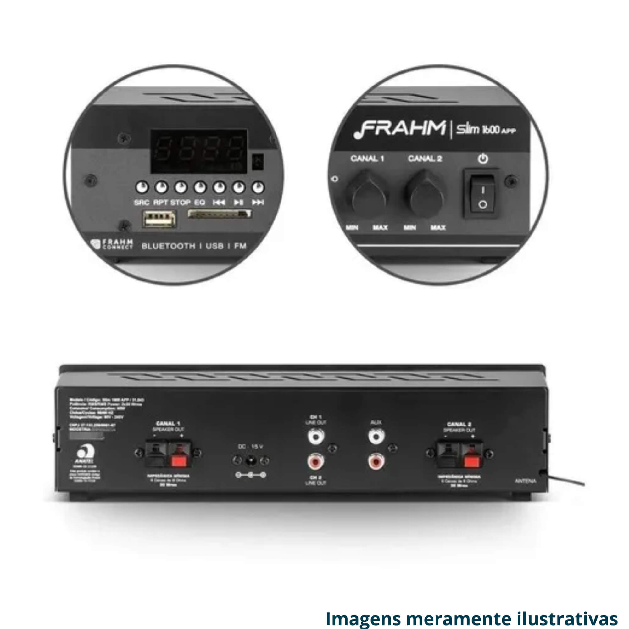 COMP Kit Som Ambiente Frahm Salão de Beleza 200m² Amplificador Slim 1600 G5 + 8 Caixas de Som PS200 New