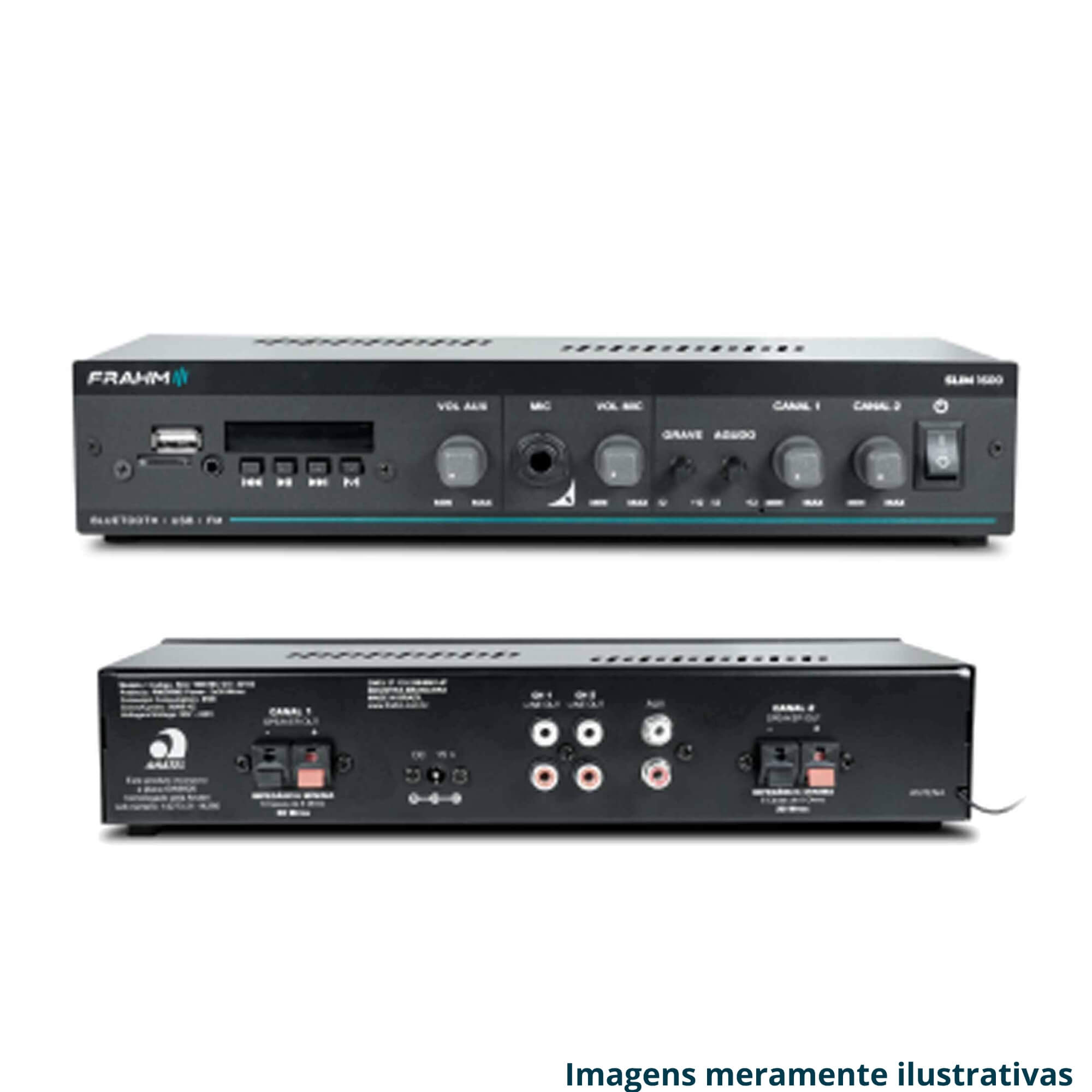 COMP Kit Som Ambiente Frahm Salão de Beleza 200m² Amplificador Slim 1600 G5 + 8 Caixas de Som PS200 New