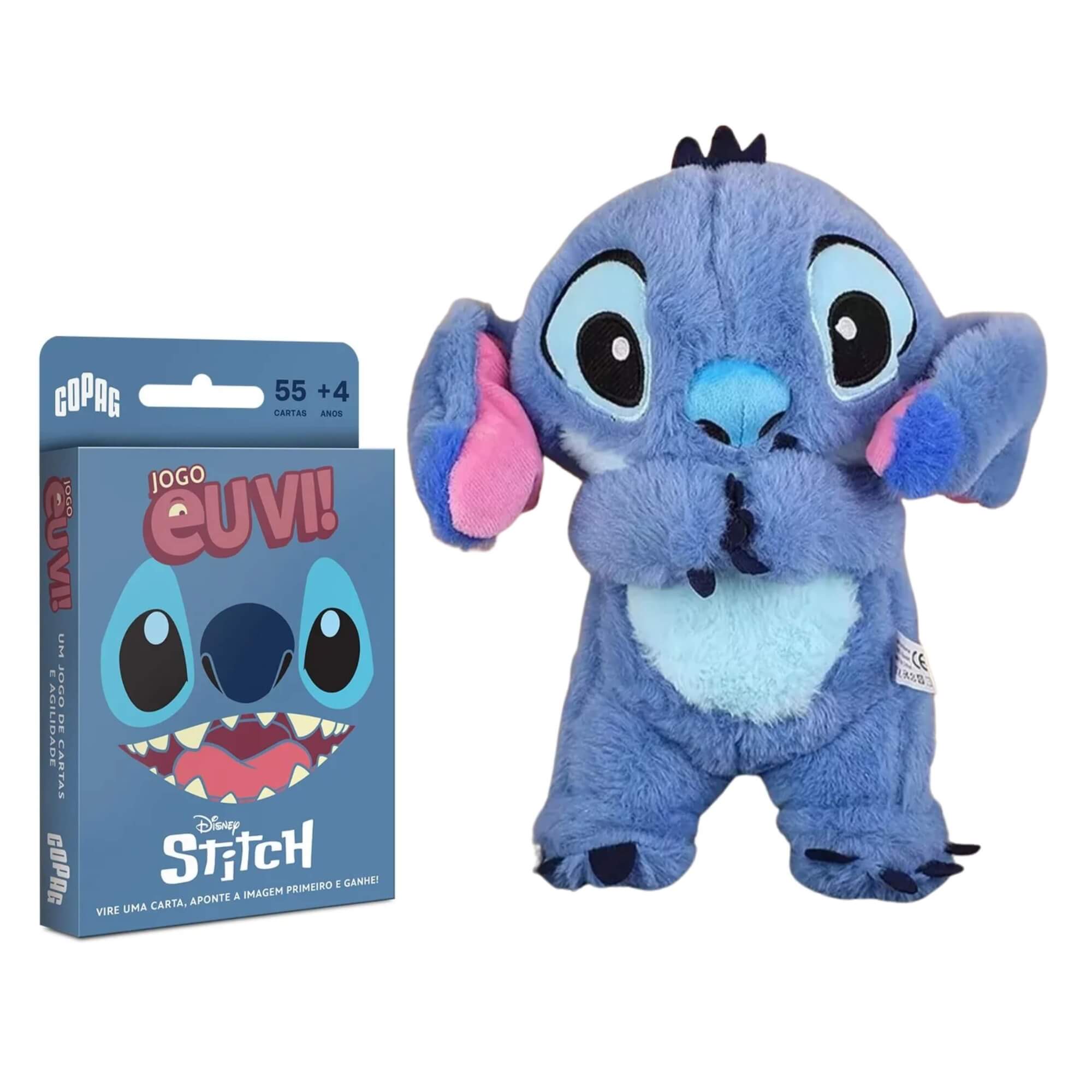 COMP Jogo de Cartas Eu Vi! Stitch + Pelúcia Stitch 30cm