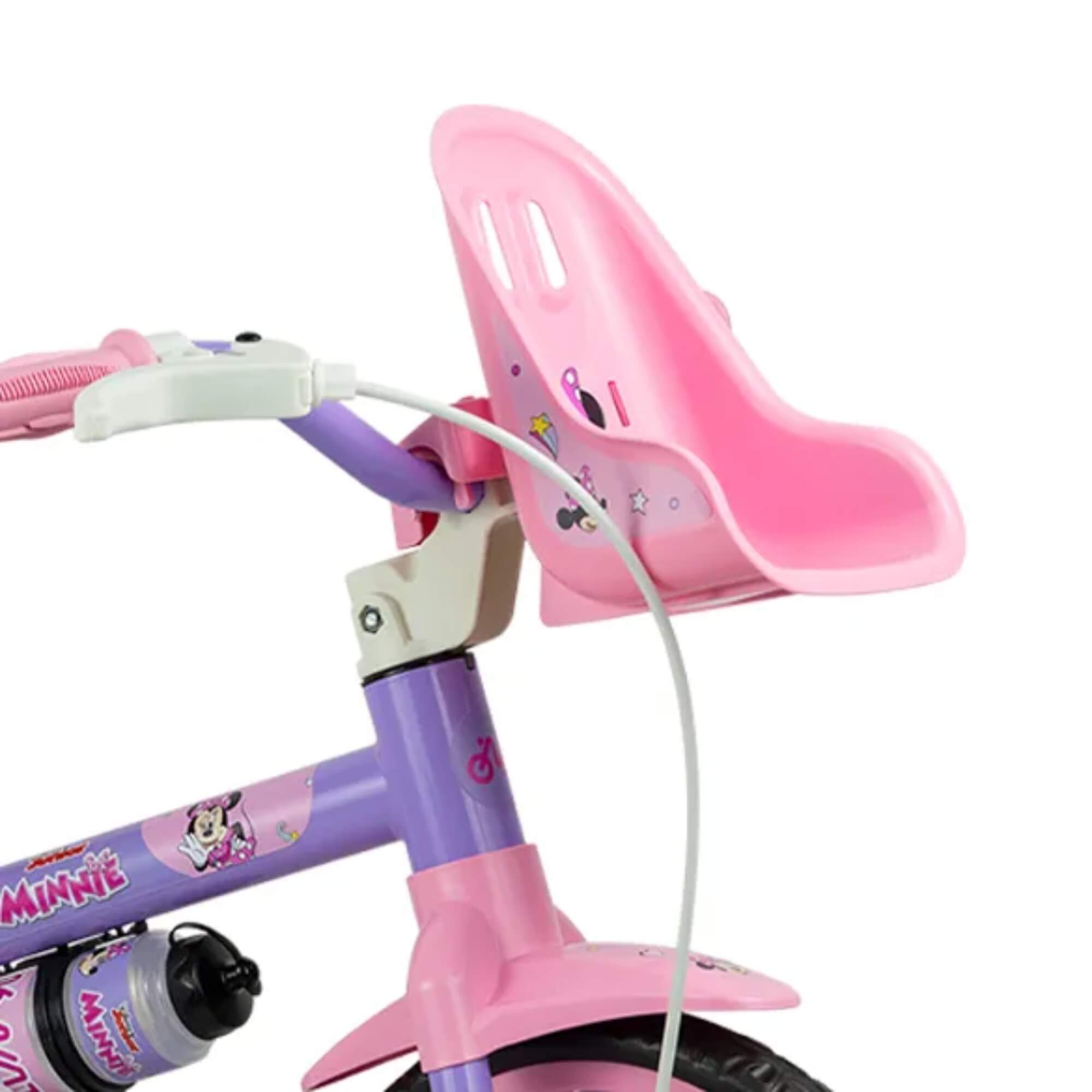 COMP Kit Bicicleta Infantil Aro 12 Minnie Disney Nathor + Proteção Completa Zippy Toys