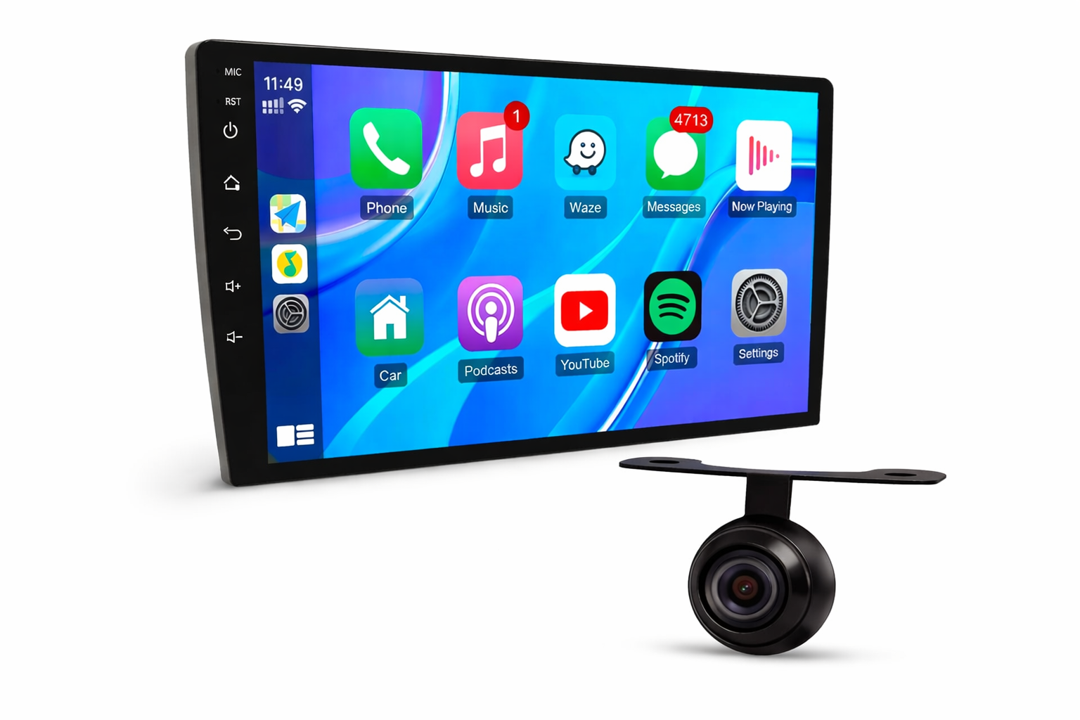 COMP Multimídia 9" Espelhamento/USB/BT + Camera de Ré Borboleta
