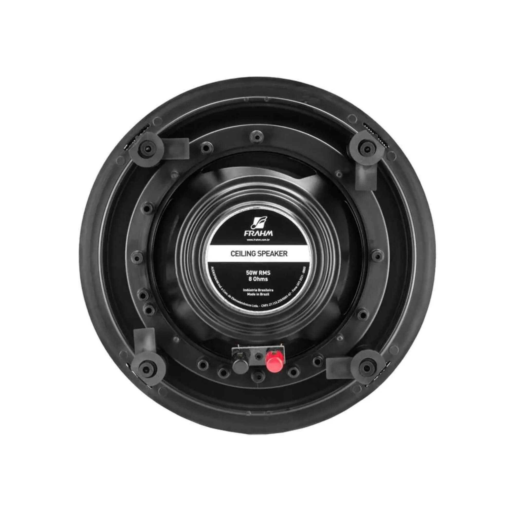Caixa de Som Arandela Redonda 6CX 50W cor Preta Frahm - 31549