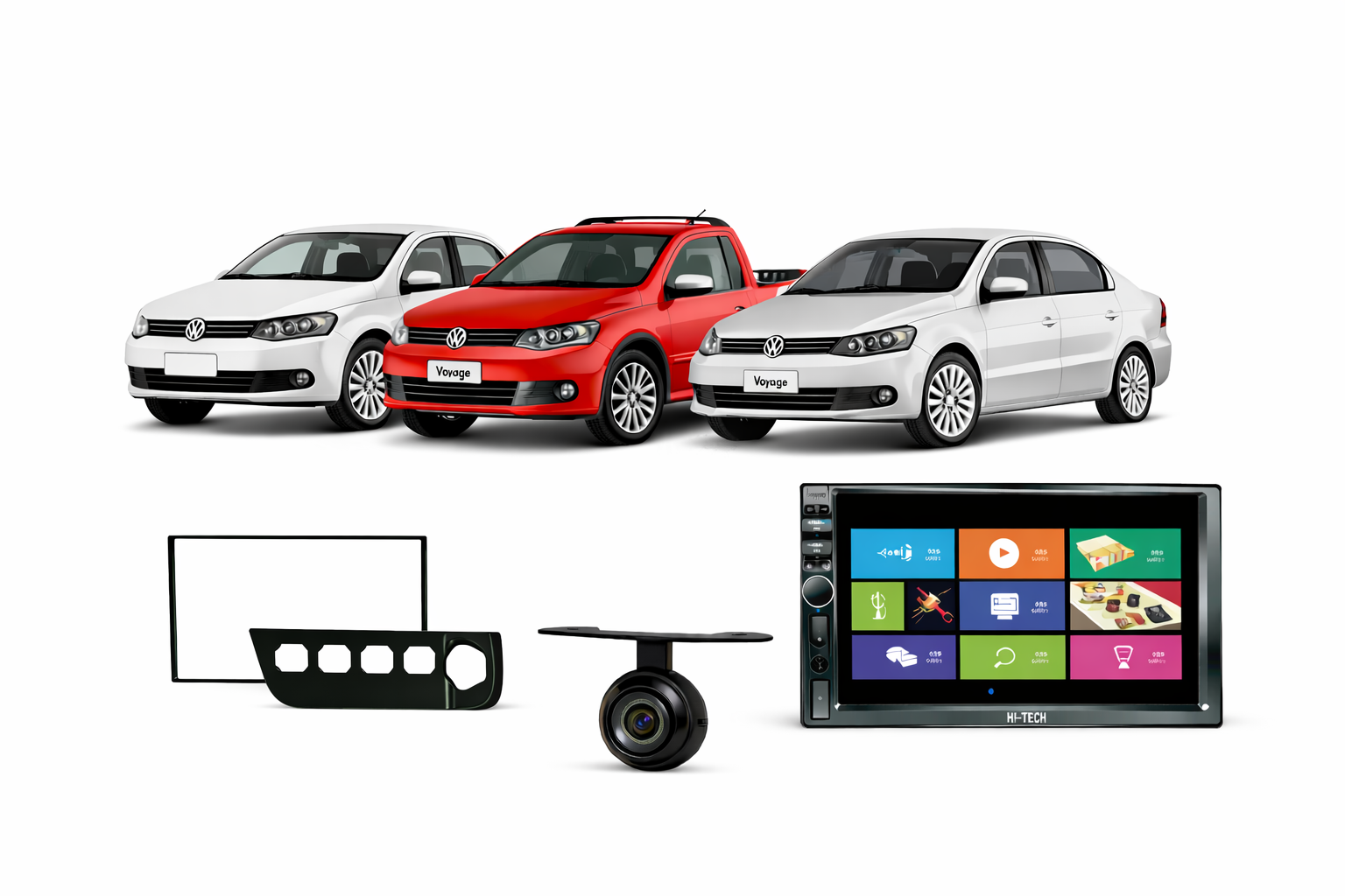 Central Multimídia Gol Voyage Saveiro 2013 2014 2015 2016 MP5/USB/BT/Android/IOS