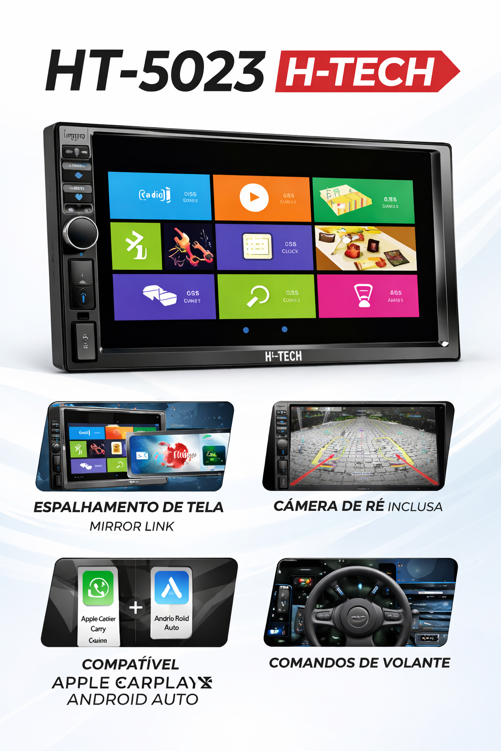 COMP Central Multimídia Gol Voyage Saveiro 2013 2014 2015 2016 MP5/USB/BT/Android/IOS