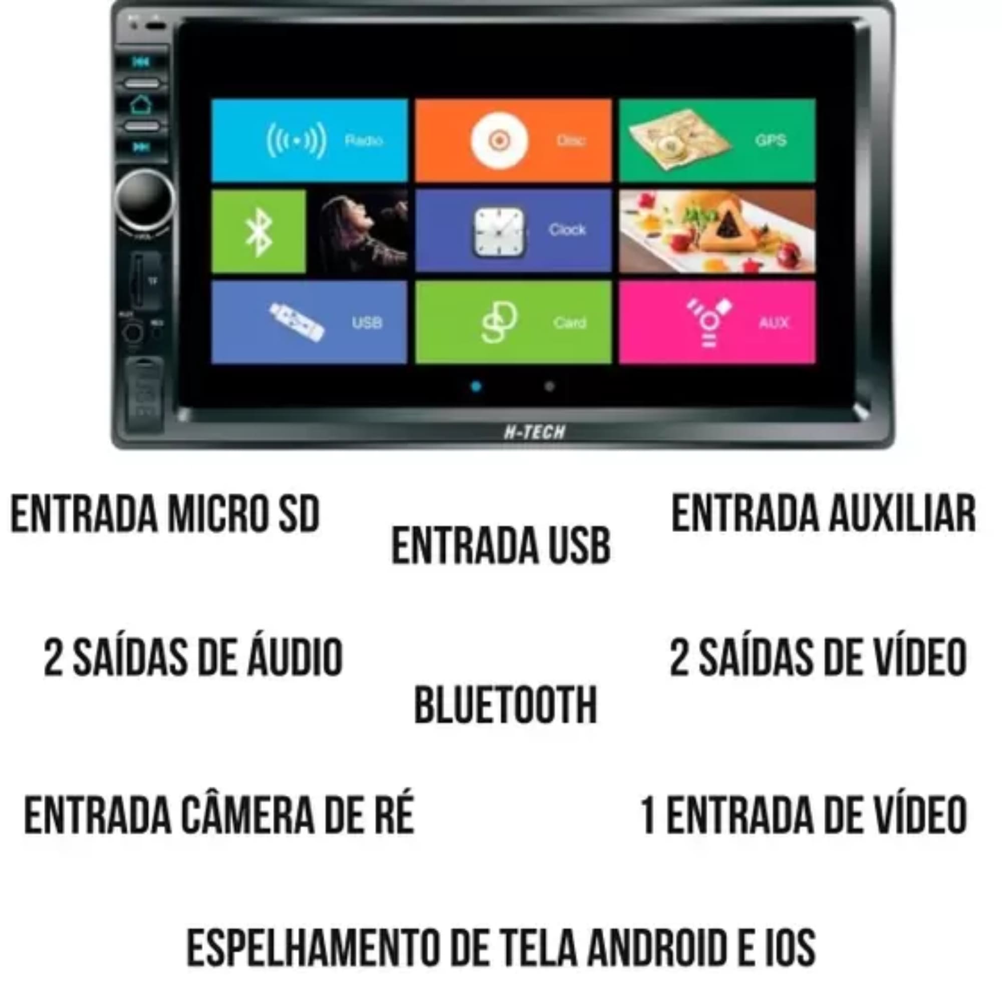 COMP Central Multimídia Gol Voyage Saveiro 2013 2014 2015 2016 MP5/USB/BT/Android/IOS