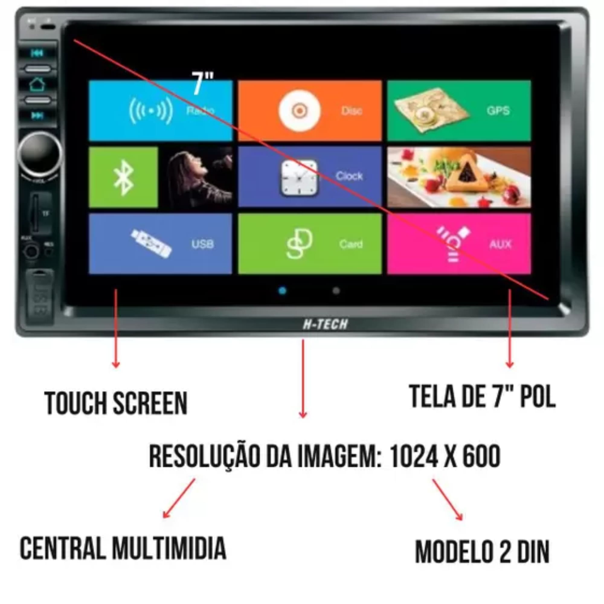 COMP Central Multimídia Gol Voyage Saveiro 2013 2014 2015 2016 MP5/USB/BT/Android/IOS