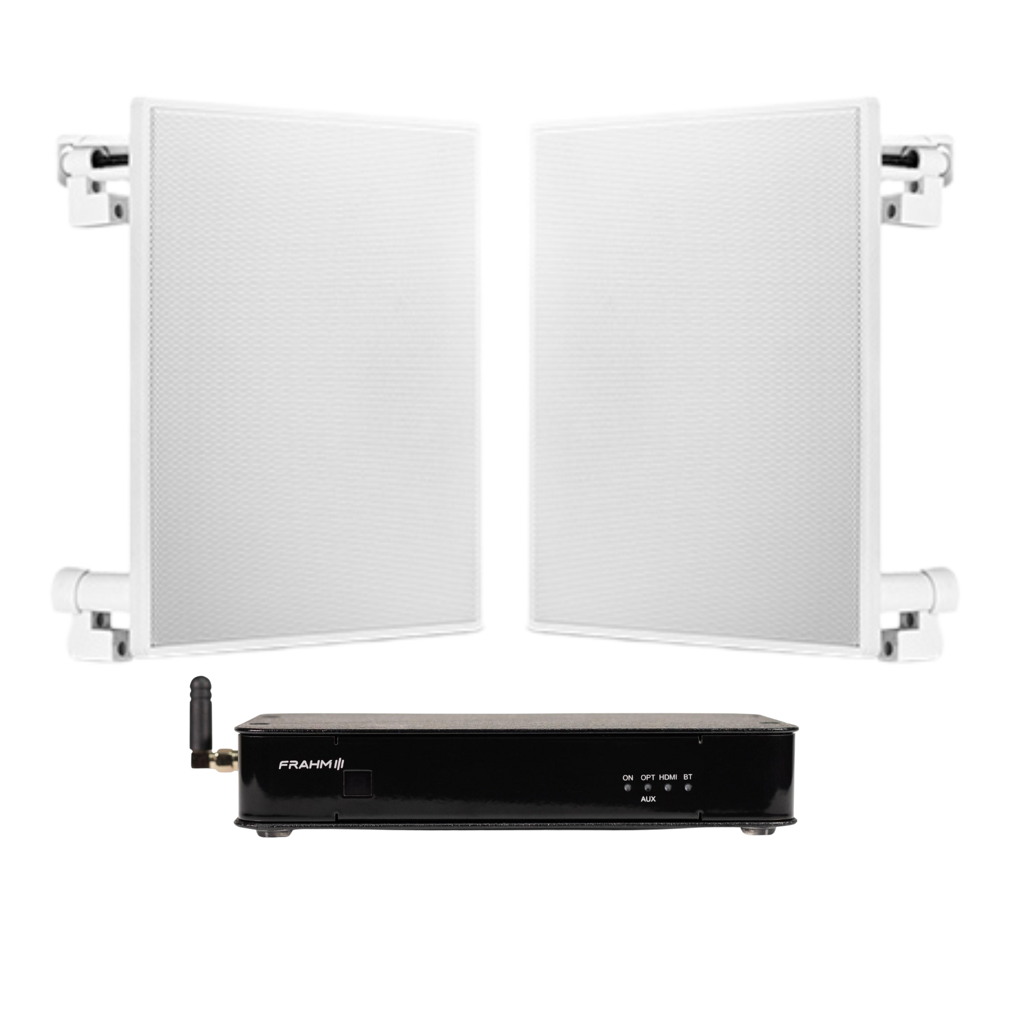 COMP Kit Amplificador Receiver HDMI para TV + 2 Caixas de Som de embutir 6 Pol 70W - Sala de TV de até 50m²