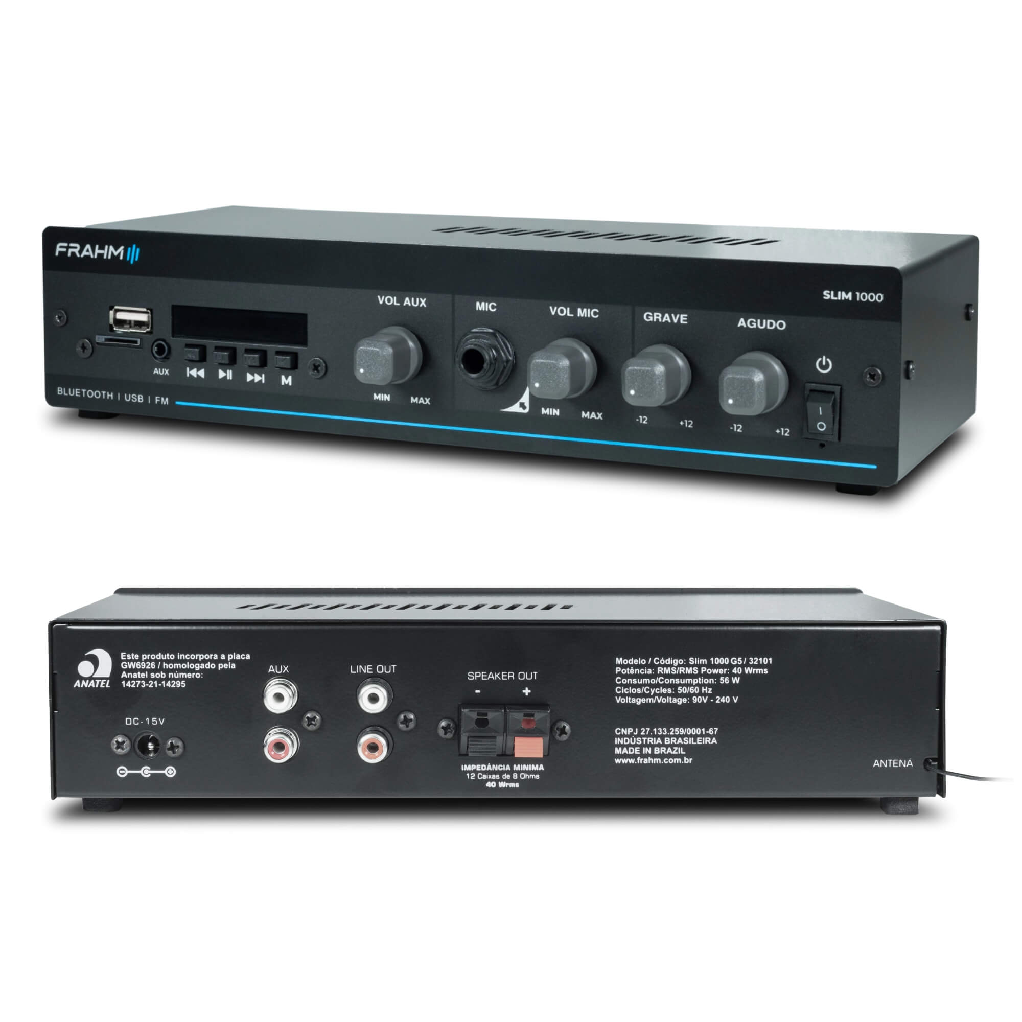 COMP Som para loja pequena de celular | Kit Frahm 40W com 2 arandelas