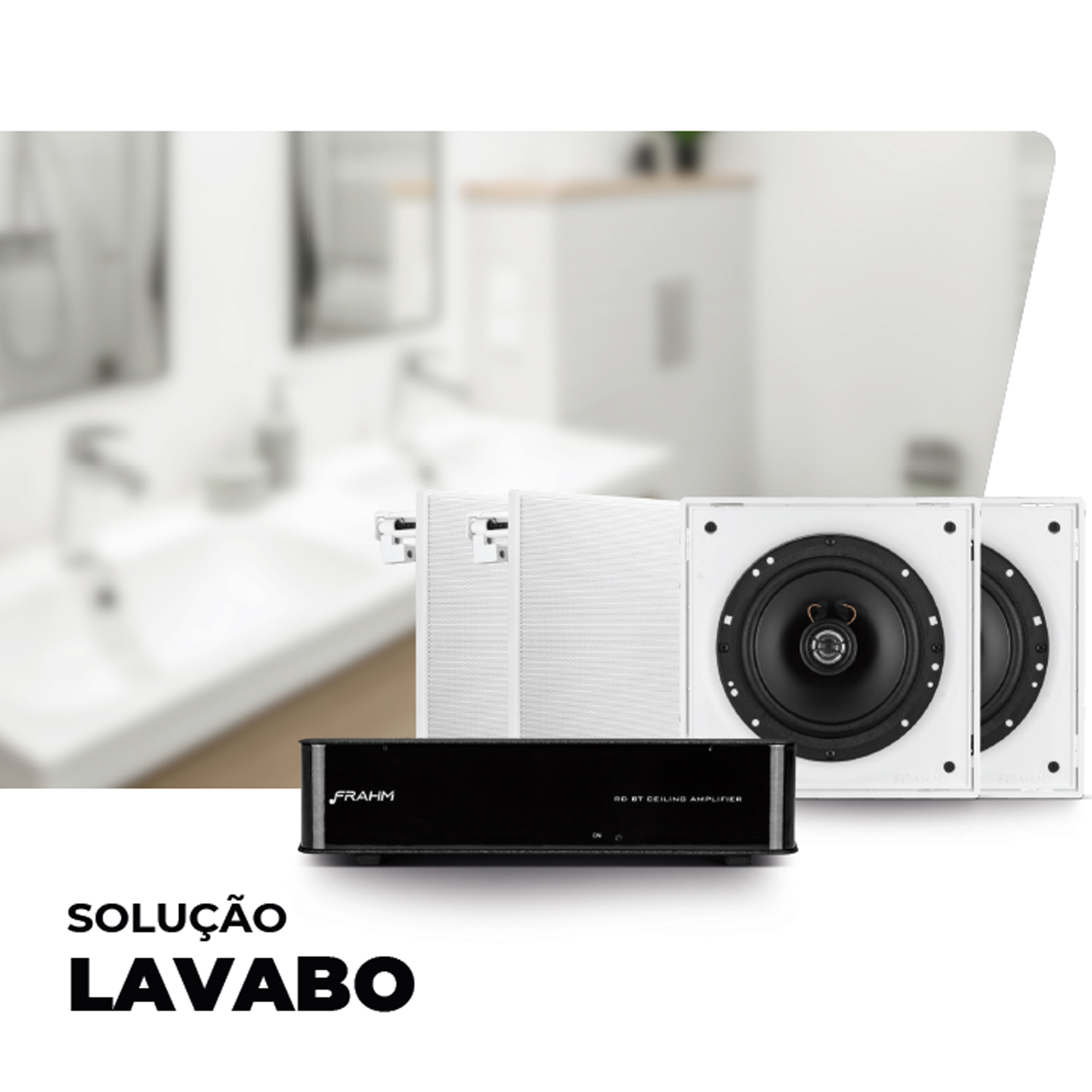 COMP Kit Amplificador Receiver para Som Ambiente RD BT 5.0 + 2 Arandelas Solução para Lavabo - FRAHM